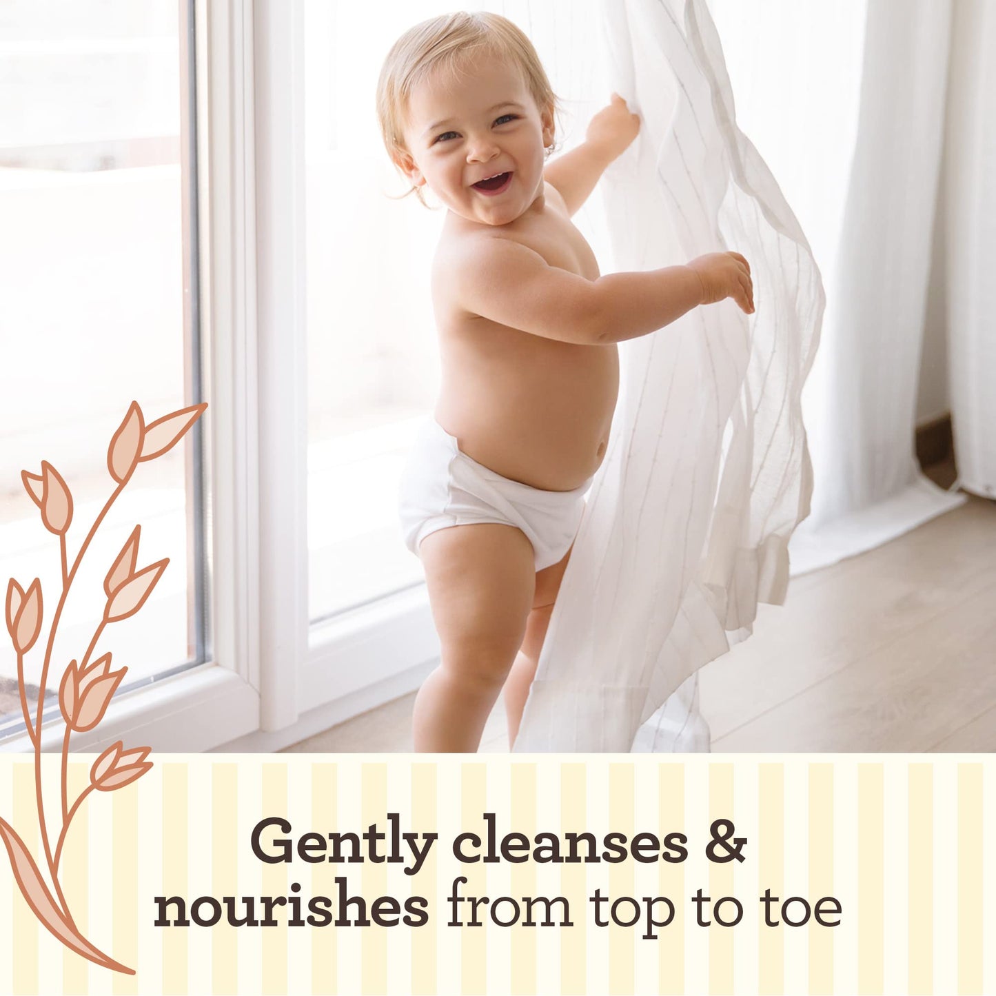 AVEENO Baby Daily Care Gentle Bath & Wash (1 x 400ml), Tear-Free Baby Wash with Gentle Fragrance with Prebiotic Colloidal Oatmeal, Gently Cleanses & Leaves Skin Feeling Moisturised, For Sensitive Skin