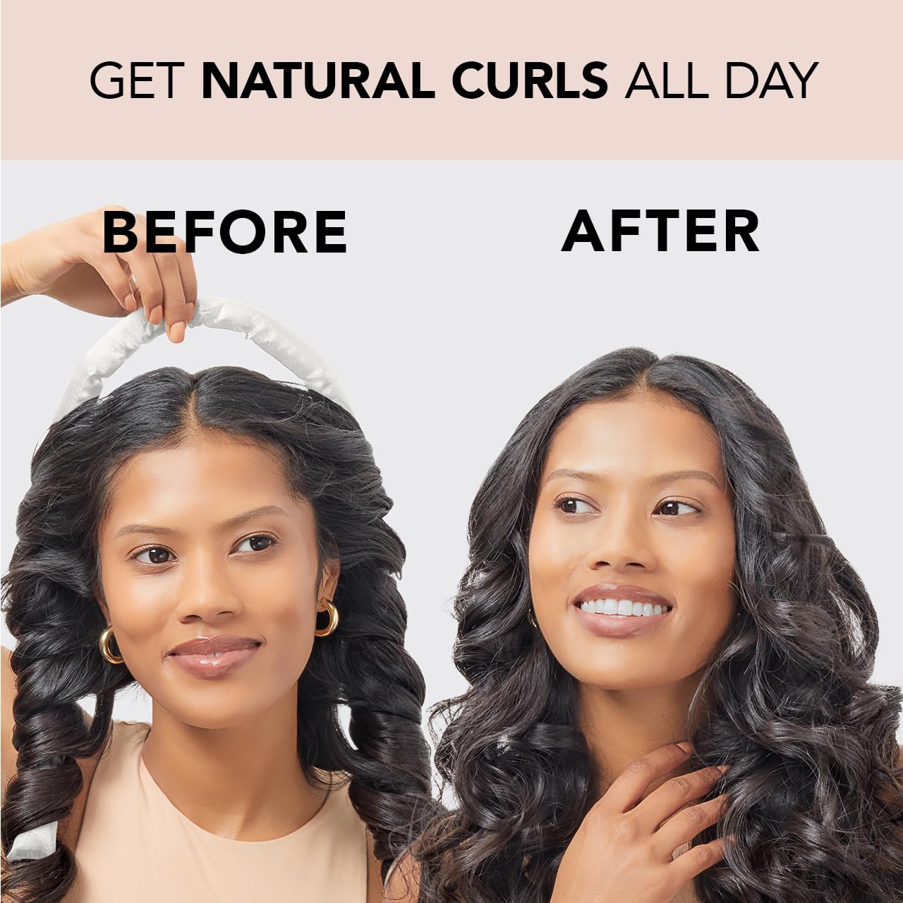 Kitsch Heatless Curling Set - Satin Heatless Curler, Hair Curler No Heat, Heatless Curler for long and short hair, Overnight Curls with 2 Satin Scrunchies and Blowout Rod - Sunset Tie Dye