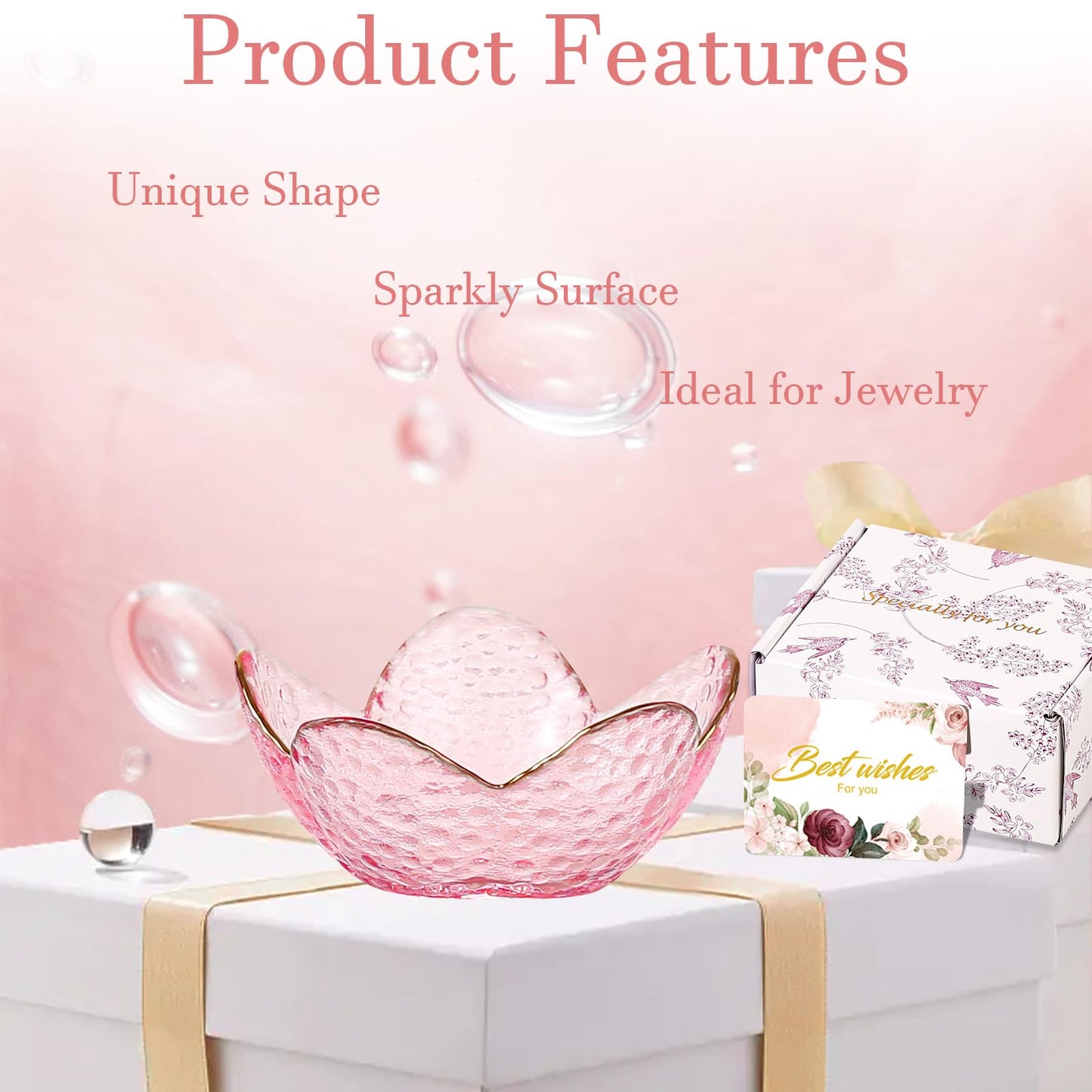 Gifts For Women Trinket Dish Unique Birthday New Home Gifts For Women Her Jewellery Tray Cute Room Decor Aesthetic Bedroom Accessories Ring Dish Holders Small Friendship Christmas House Warming Gifts