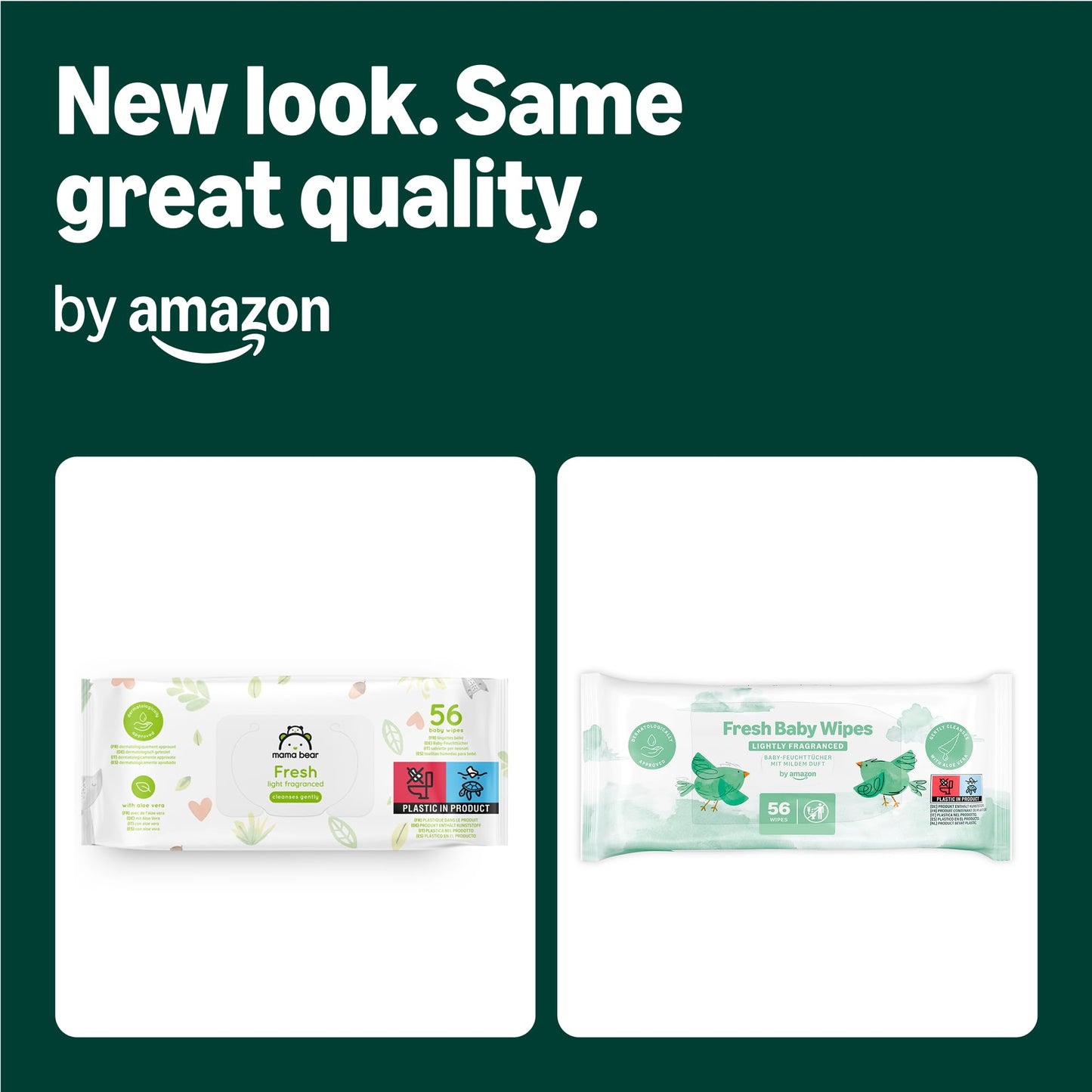 by Amazon Fresh Baby Wipes, 1008 Wipes, 18 Pack of 56, (Previously a Mama Bear brand, same product)