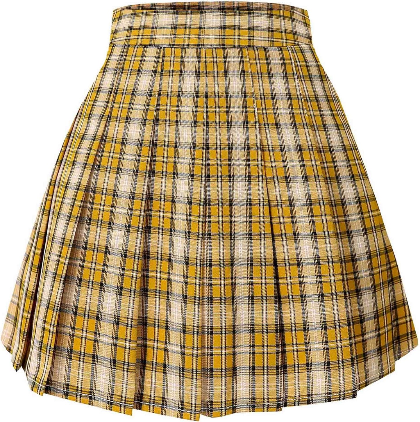 Hoerev Women Girls Short High Waist Pleated Skater Tennis School Skirt