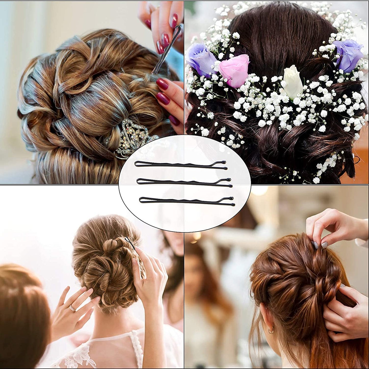 AnAsh Hair Pins 60 Pcs, Bobby Pins for Women, Hair Grips for Thick, Thin, Wavy, Curly, Long, Short Hair, Hair Clips for Styling Sectioning, Wearing, Casual, Party, Travel, & Weddings (Brown)