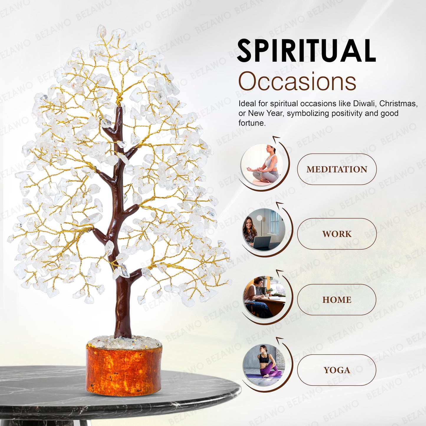 Green Jade Feng Shui Healing Crystals Tree of Life Handmade Gemstone Crystal Tree Bonsai for Spiritual Gifts Home Decor Present mum Gift for Women birthday gifts for men house warming gifts, 10-12"