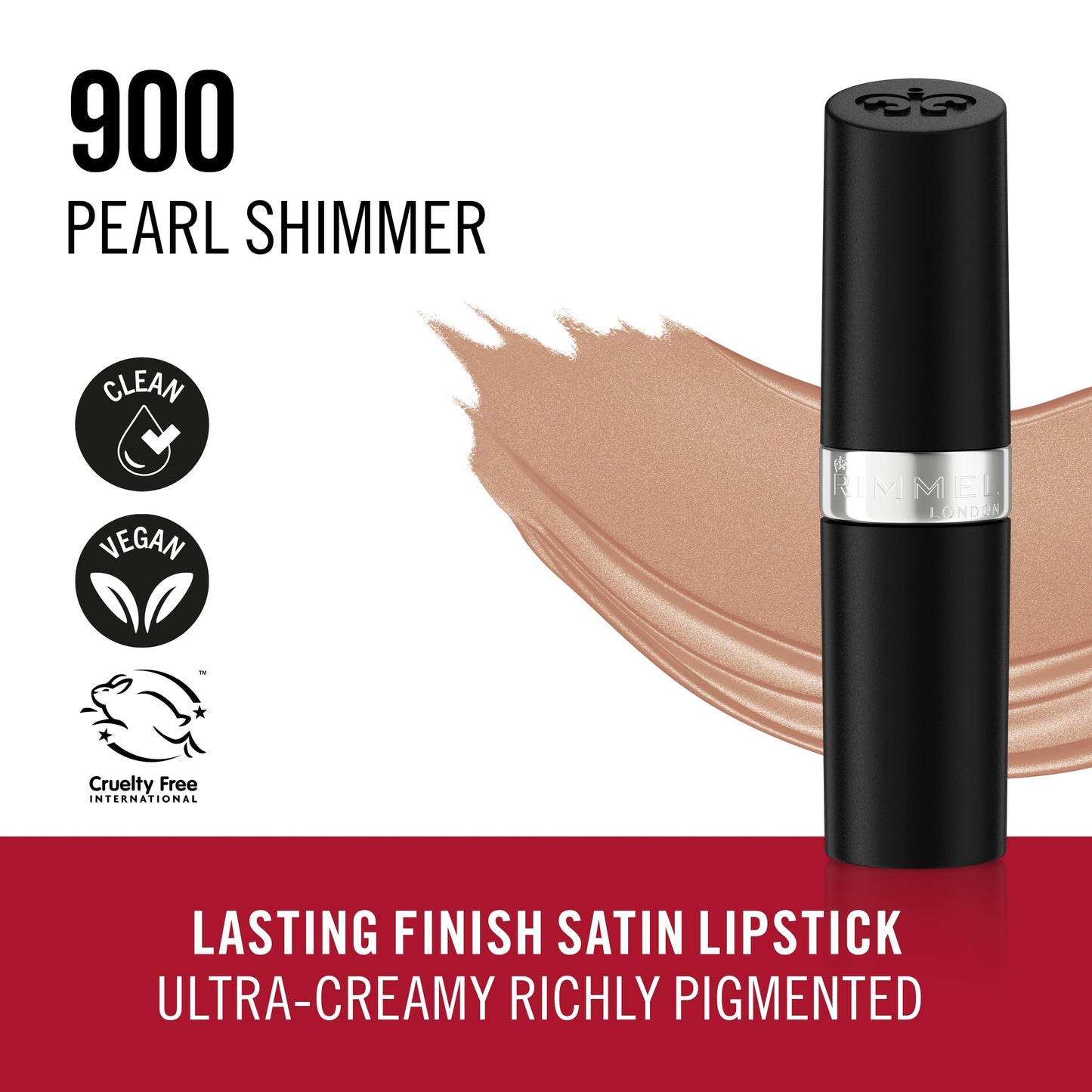 Rimmel Lasting Finish Lipstick 006 Pink Blush, Creamy Satin Finish, Long Lasting 8 HR Wear, Comfortable Formula, Rich Pigment