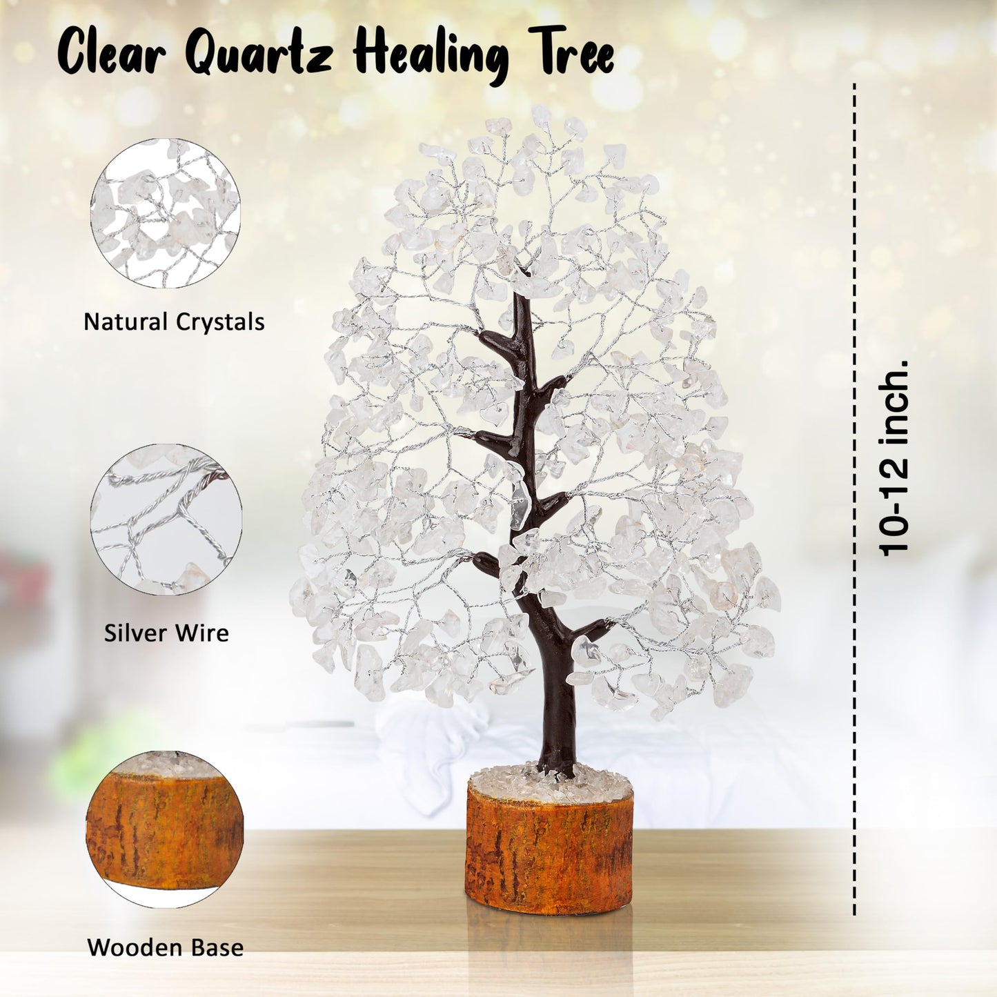 Green Jade Feng Shui Healing Crystals Tree of Life Handmade Gemstone Crystal Tree Bonsai for Spiritual Gifts Home Decor Present mum Gift for Women birthday gifts for men house warming gifts, 10-12"