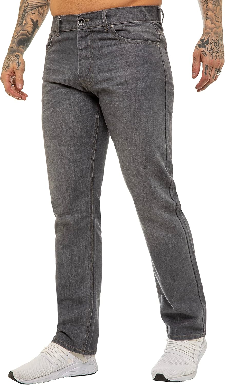 989Zé ENZO Mens Jeans Straight Leg Classic Fashion Regular Fit Cotton Basic Denim Pants Trousers