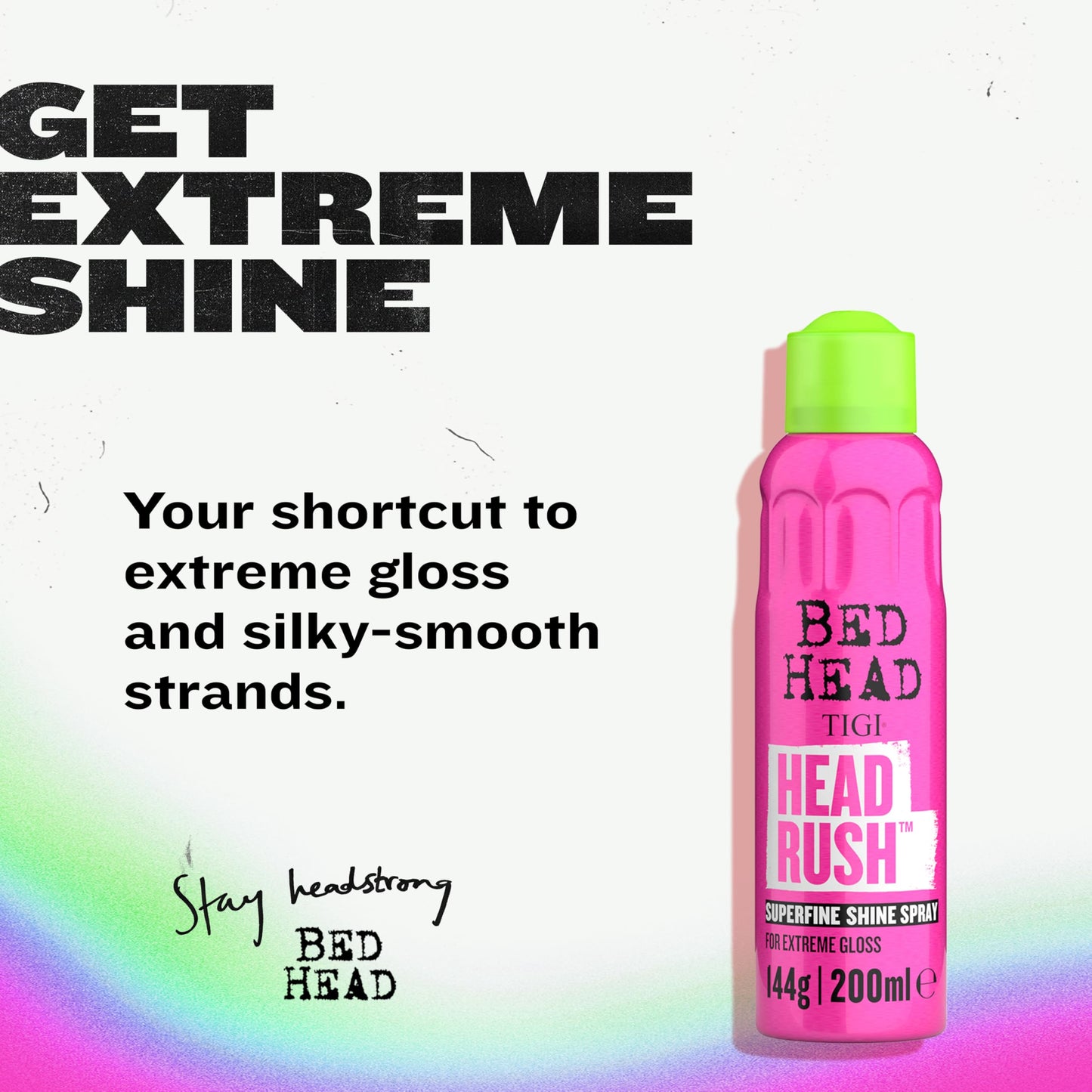 Bed Head by TIGI Headrush Shine Spray – Lightweight Shine Spray for Smooth, Glossy Hair – 200 ml