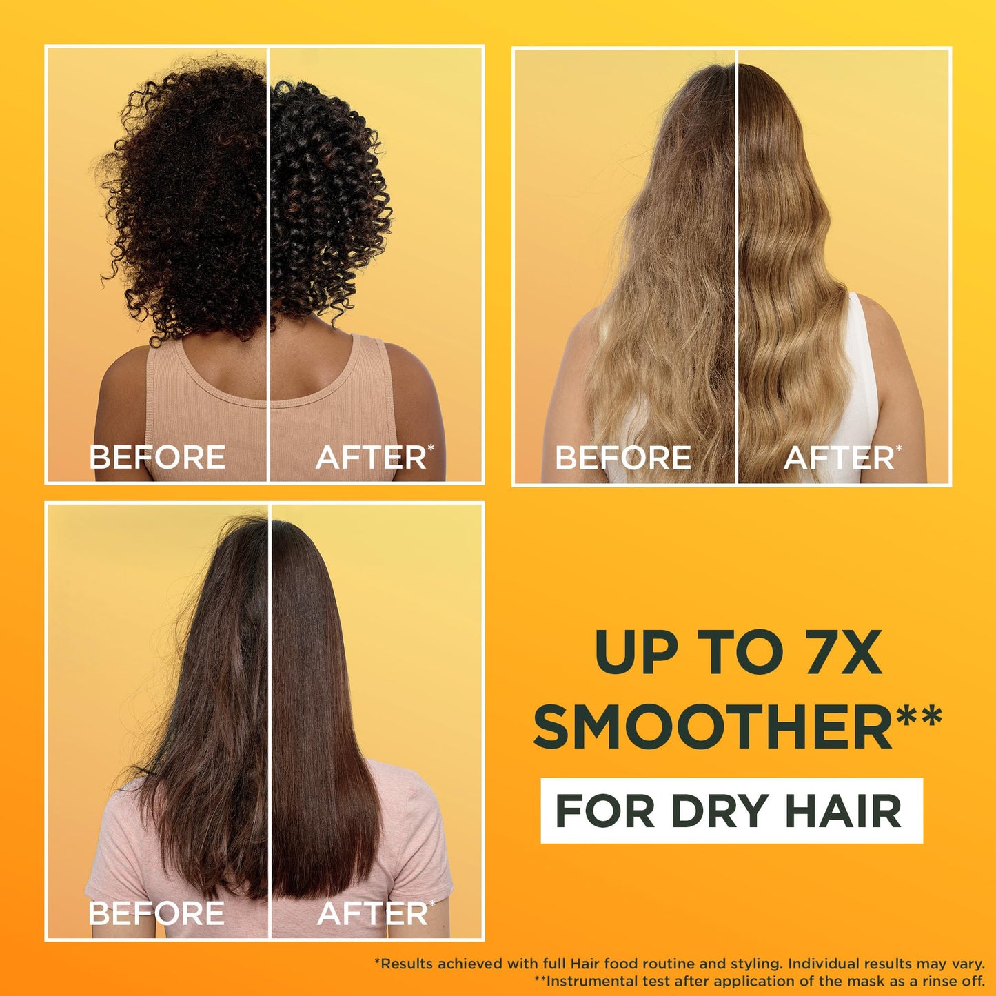 Garnier Hair Food Multi-use Hair Treatment Mask, Nourishes and Conditions, Ideal for Dry Hair, No Silicones, Vegan Formula, Banana, Ultimate Blends, 400ml