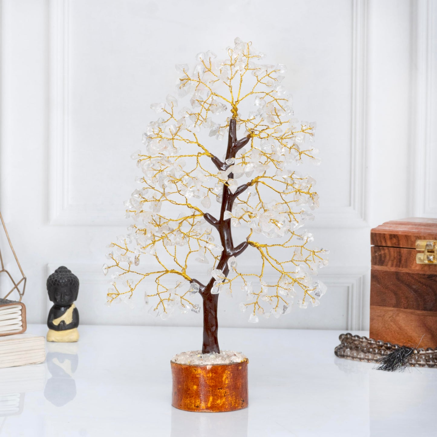 Green Jade Feng Shui Healing Crystals Tree of Life Handmade Gemstone Crystal Tree Bonsai for Spiritual Gifts Home Decor Present mum Gift for Women birthday gifts for men house warming gifts, 10-12"