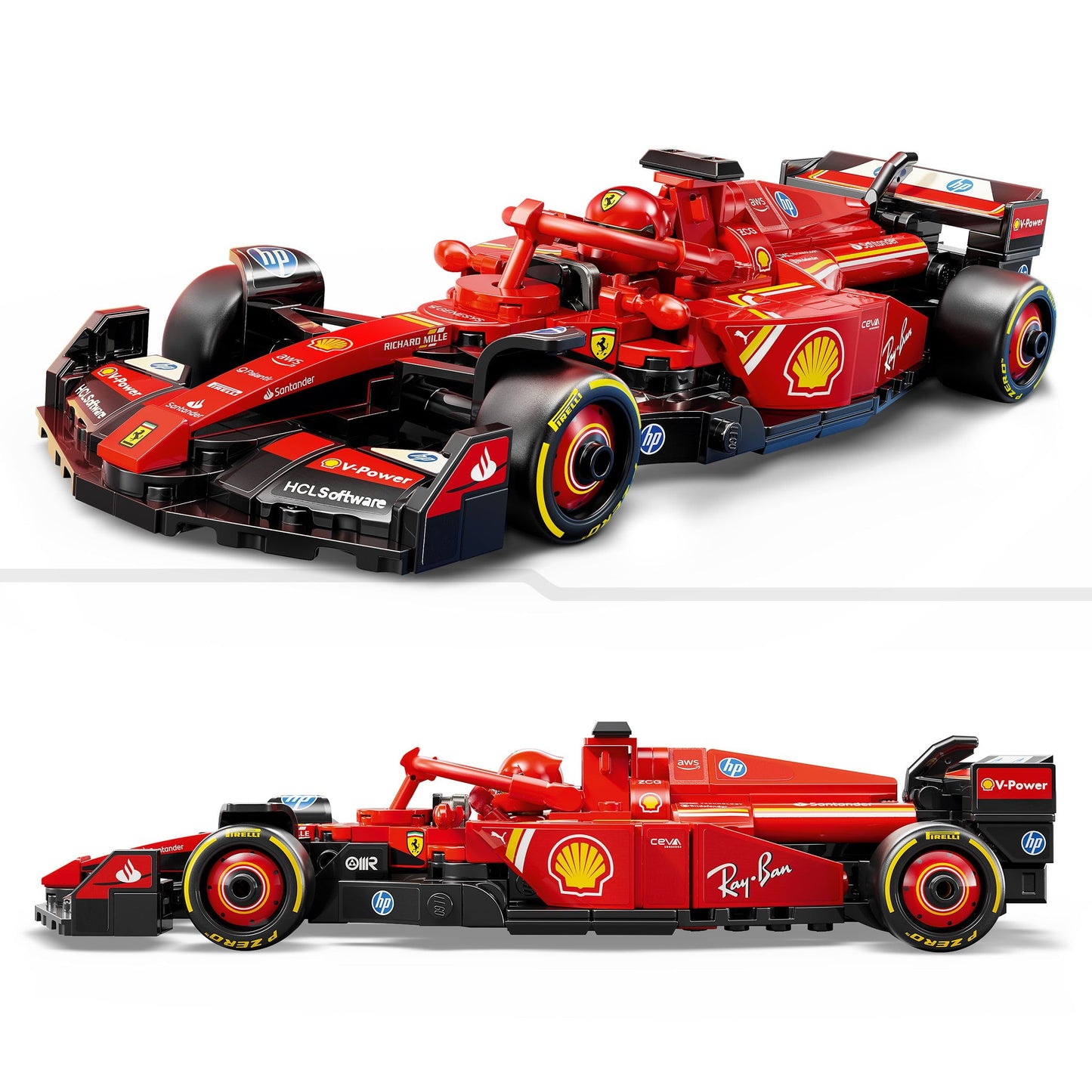 LEGO Speed Champions Ferrari SF-24 F1 Race Car Toy with a Collectible Formula 1 Driver Minifigure - Model Kits for 10+ Year Old Boys & Girls or Adult Motorsport Fans 77242