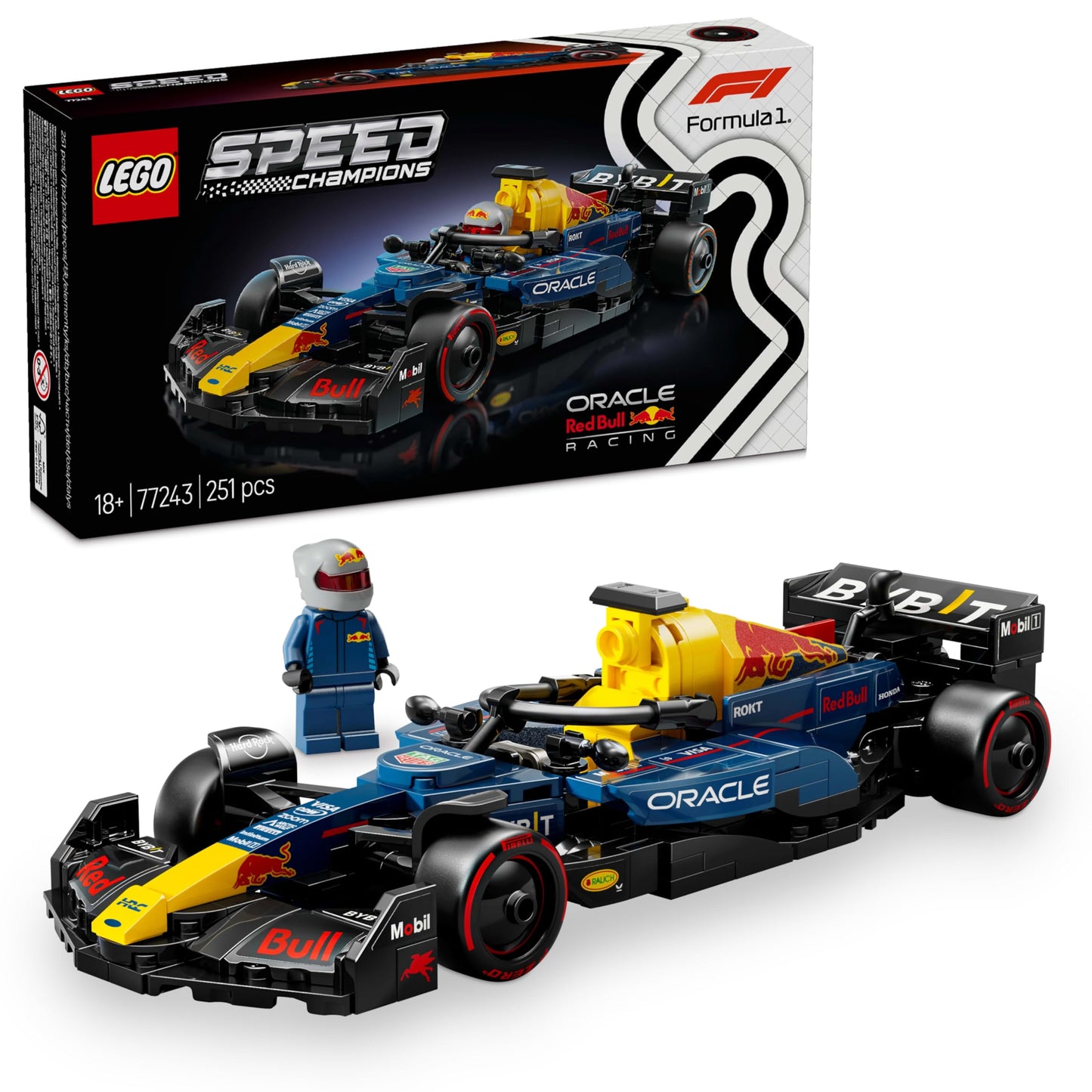LEGO Speed Champions Ferrari SF-24 F1 Race Car Toy with a Collectible Formula 1 Driver Minifigure - Model Kits for 10+ Year Old Boys & Girls or Adult Motorsport Fans 77242