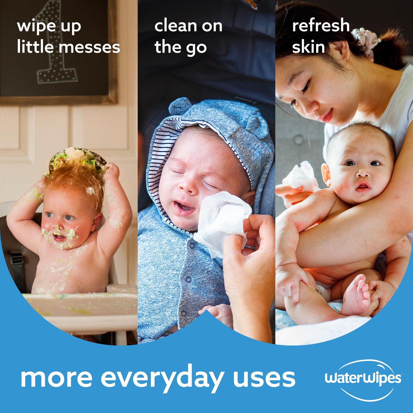 WaterWipes Original Baby Wipes, 720 Count (12 Packs), 99.9% Water, 3-In-1 Cleans, Cares, Protects, Unscented, Packaging May Vary