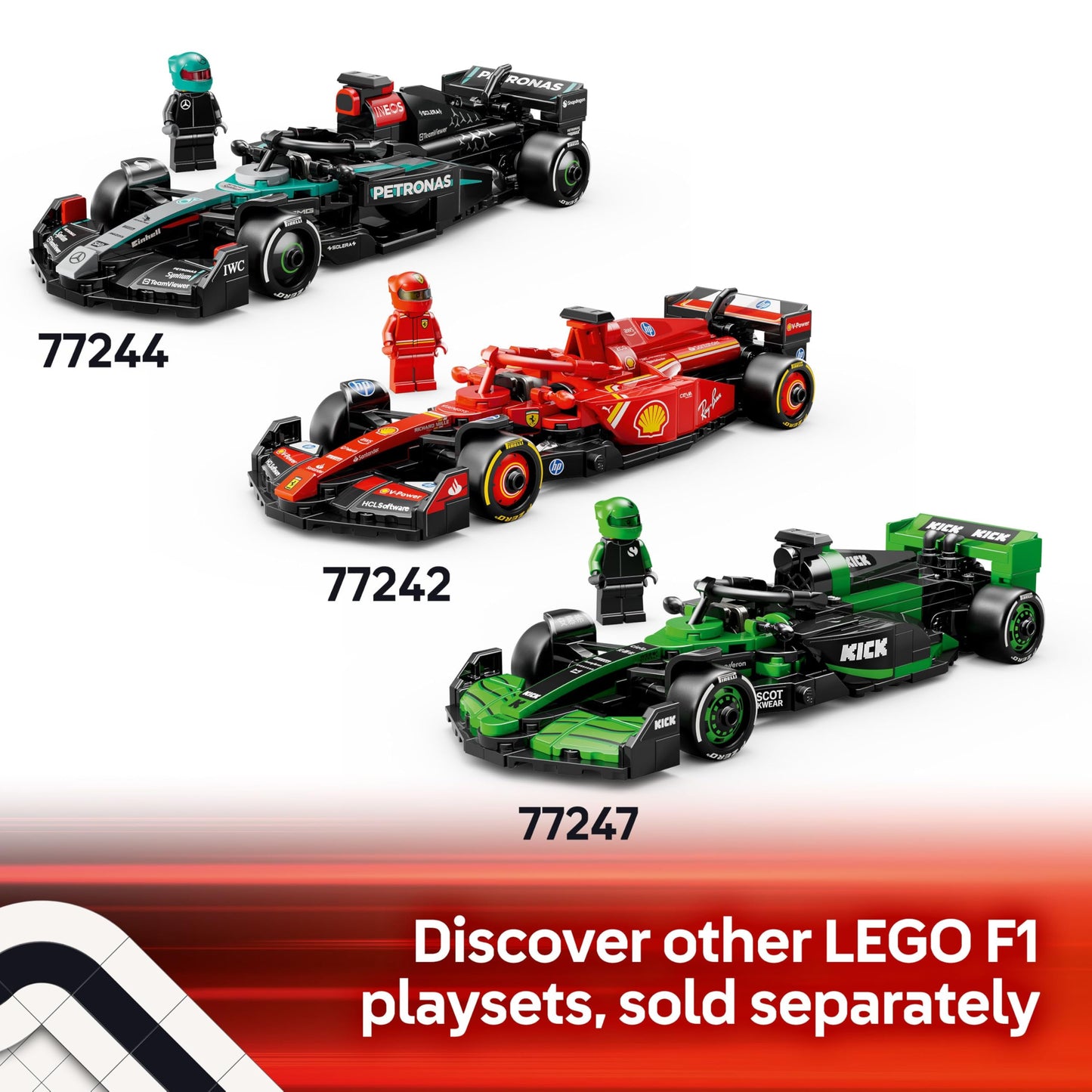 LEGO Speed Champions Ferrari SF-24 F1 Race Car Toy with a Collectible Formula 1 Driver Minifigure - Model Kits for 10+ Year Old Boys & Girls or Adult Motorsport Fans 77242