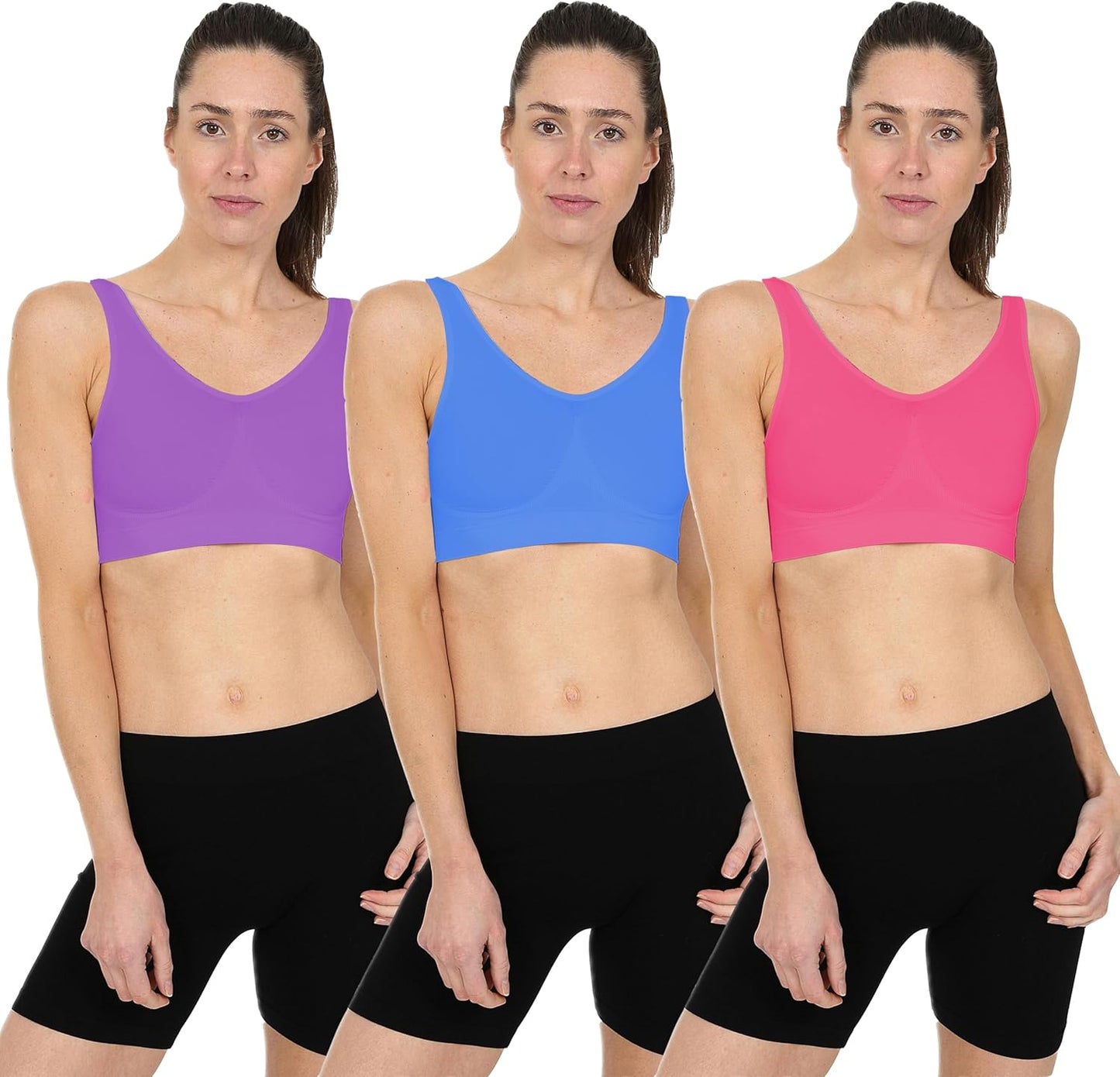 Blu Apparel Multipack Seamless Comfort Bras Sleep Bras Sizes 8-24 Not Padded Wireless