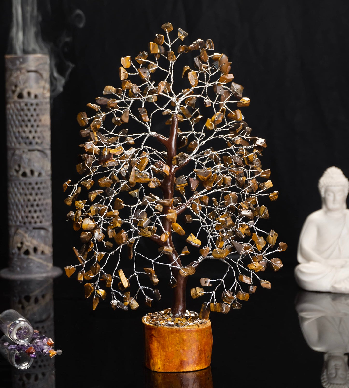 Green Jade Feng Shui Healing Crystals Tree of Life Handmade Gemstone Crystal Tree Bonsai for Spiritual Gifts Home Decor Present mum Gift for Women birthday gifts for men house warming gifts, 10-12"