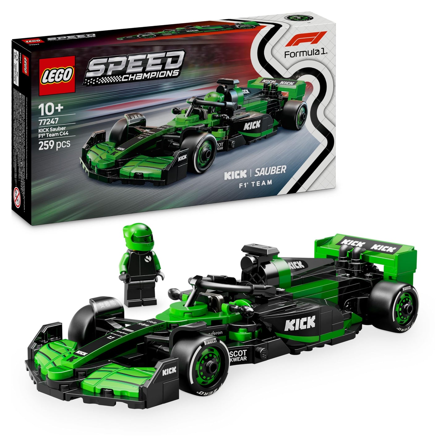 LEGO Speed Champions Ferrari SF-24 F1 Race Car Toy with a Collectible Formula 1 Driver Minifigure - Model Kits for 10+ Year Old Boys & Girls or Adult Motorsport Fans 77242
