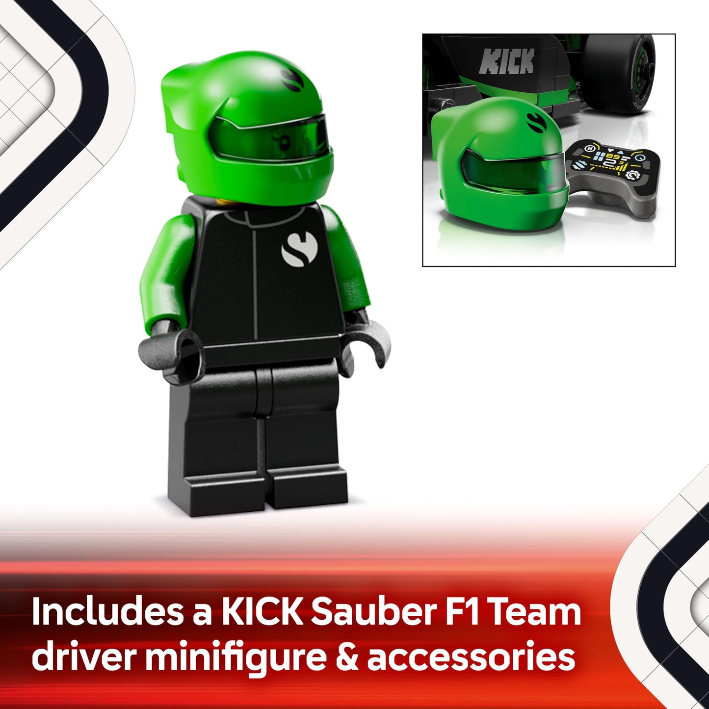 LEGO Speed Champions Ferrari SF-24 F1 Race Car Toy with a Collectible Formula 1 Driver Minifigure - Model Kits for 10+ Year Old Boys & Girls or Adult Motorsport Fans 77242