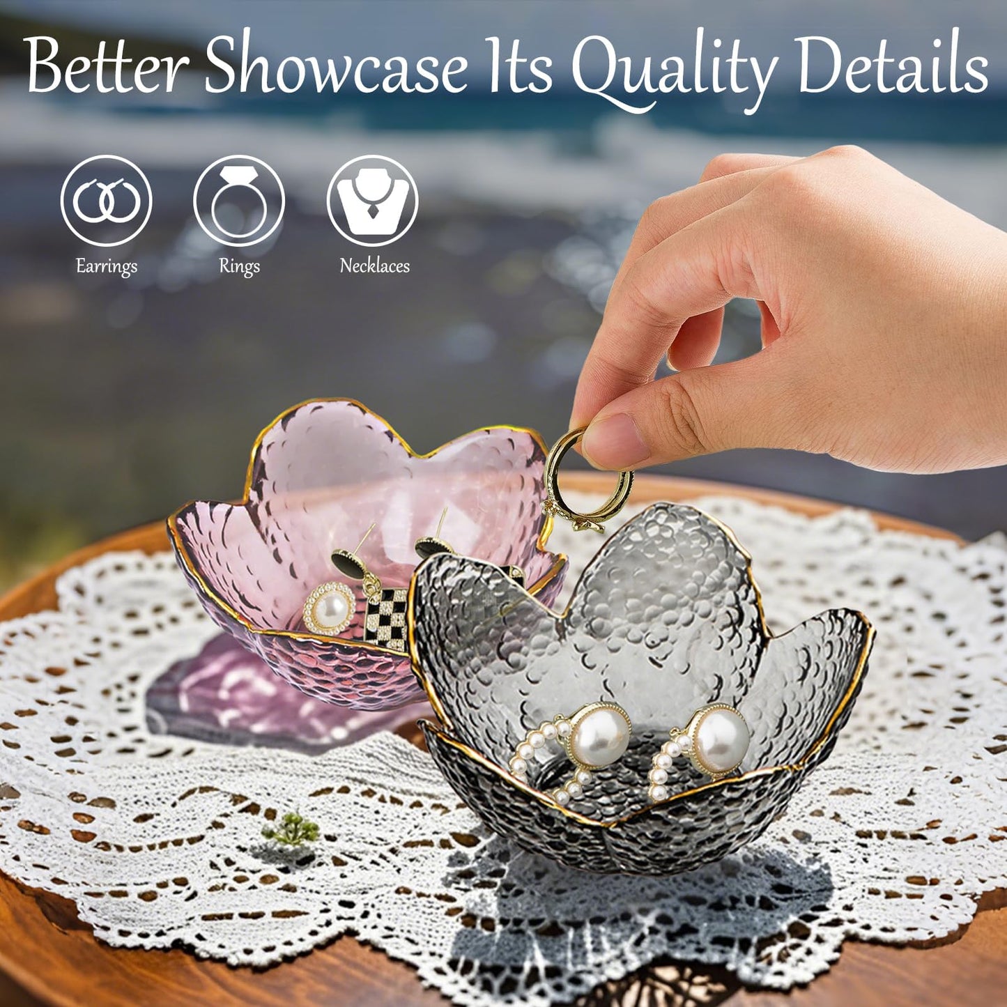 Gifts For Women Trinket Dish Unique Birthday New Home Gifts For Women Her Jewellery Tray Cute Room Decor Aesthetic Bedroom Accessories Ring Dish Holders Small Friendship Christmas House Warming Gifts