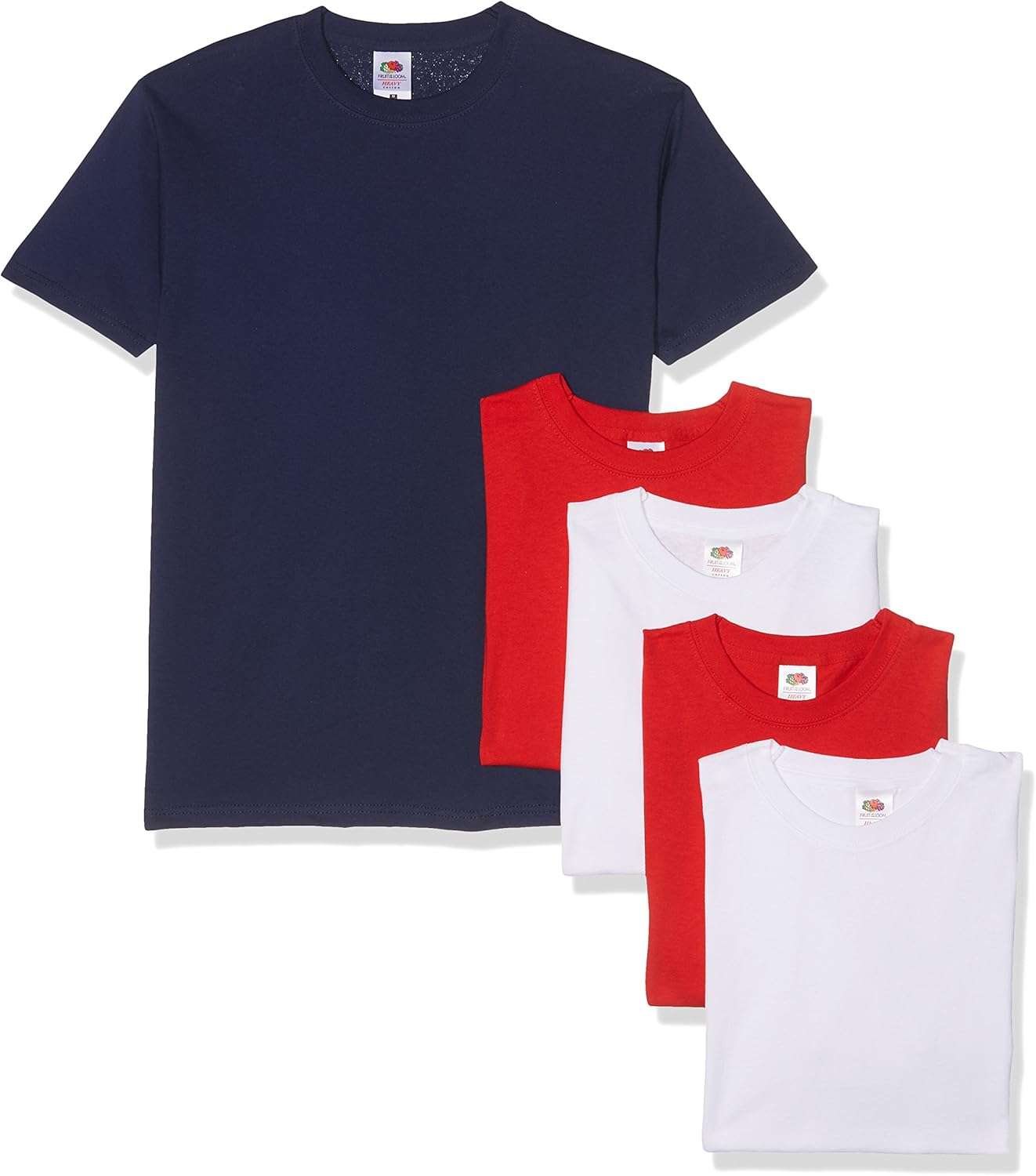 Fruit of the Loom Men's Heavy T-Shirt Pack of 5