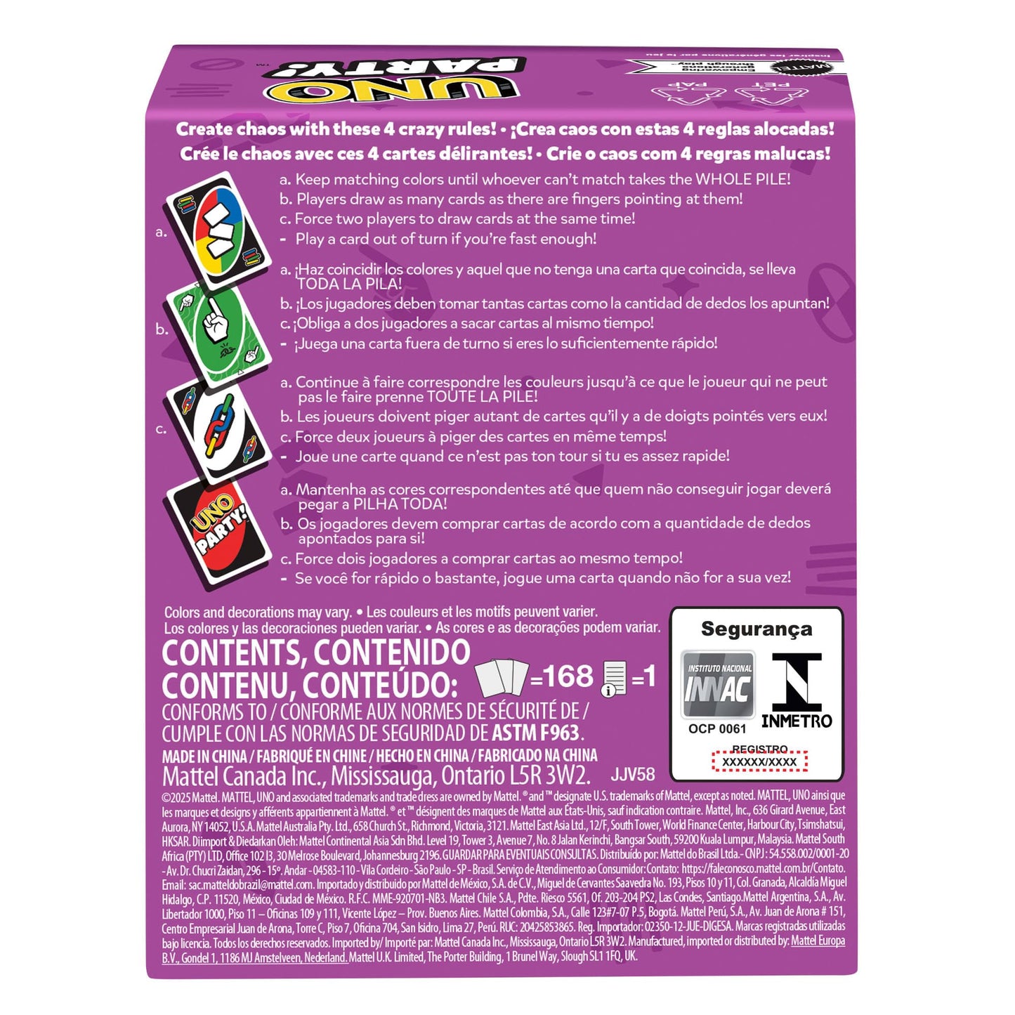 Mattel Games UNO, Classic Card Game for Kids and Adults for Family Game Night, Use as a Travel Game or Engaging Gift for Kids, 2 to 10 Players, Ages 7 and Up, W2087