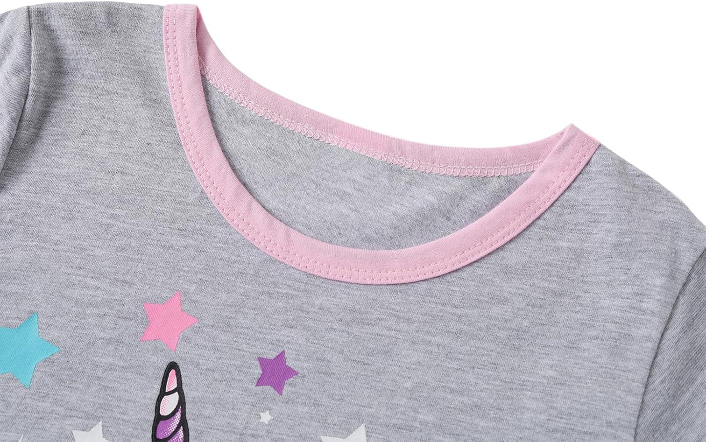 Dinopjs Girl's Pyjama Sets Cotton Dinosaur Unicorn Giraffe Pjs Kids Summer Short Pajamas for Girls 2-7 Years Children Clothes
