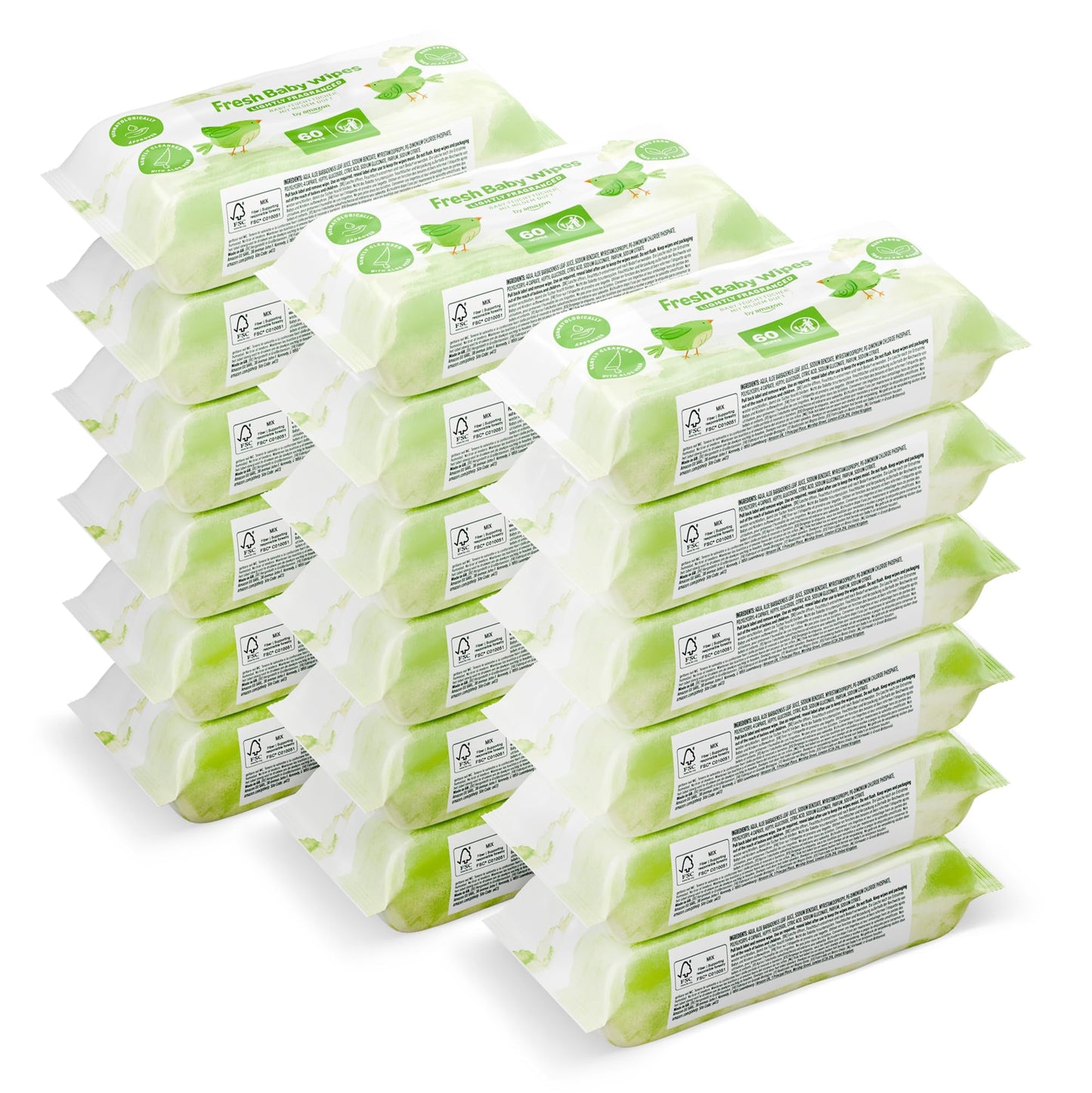 by Amazon Fresh Baby Wipes, 1008 Wipes, 18 Pack of 56, (Previously a Mama Bear brand, same product)