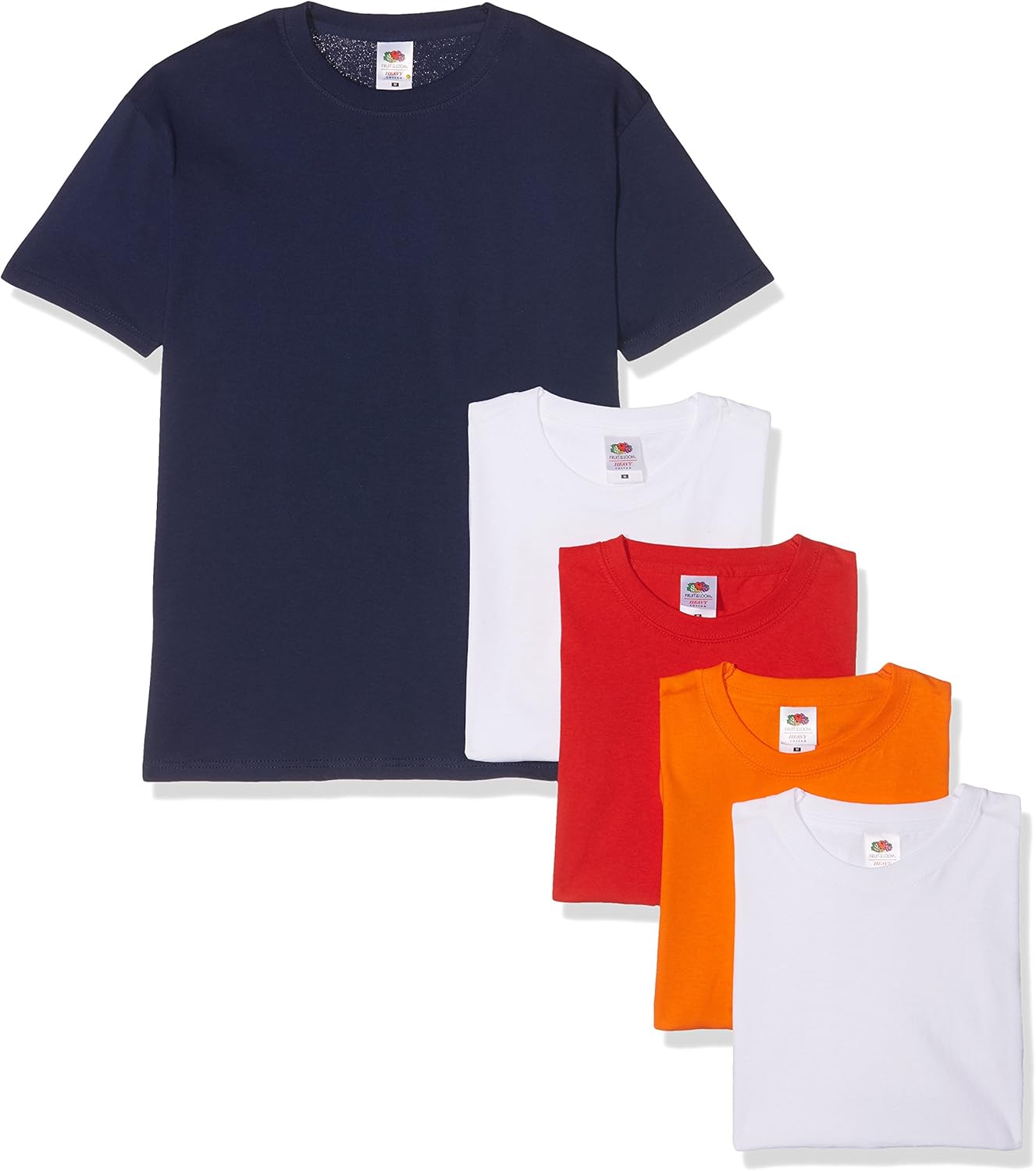 Fruit of the Loom Men's Heavy T-Shirt Pack of 5