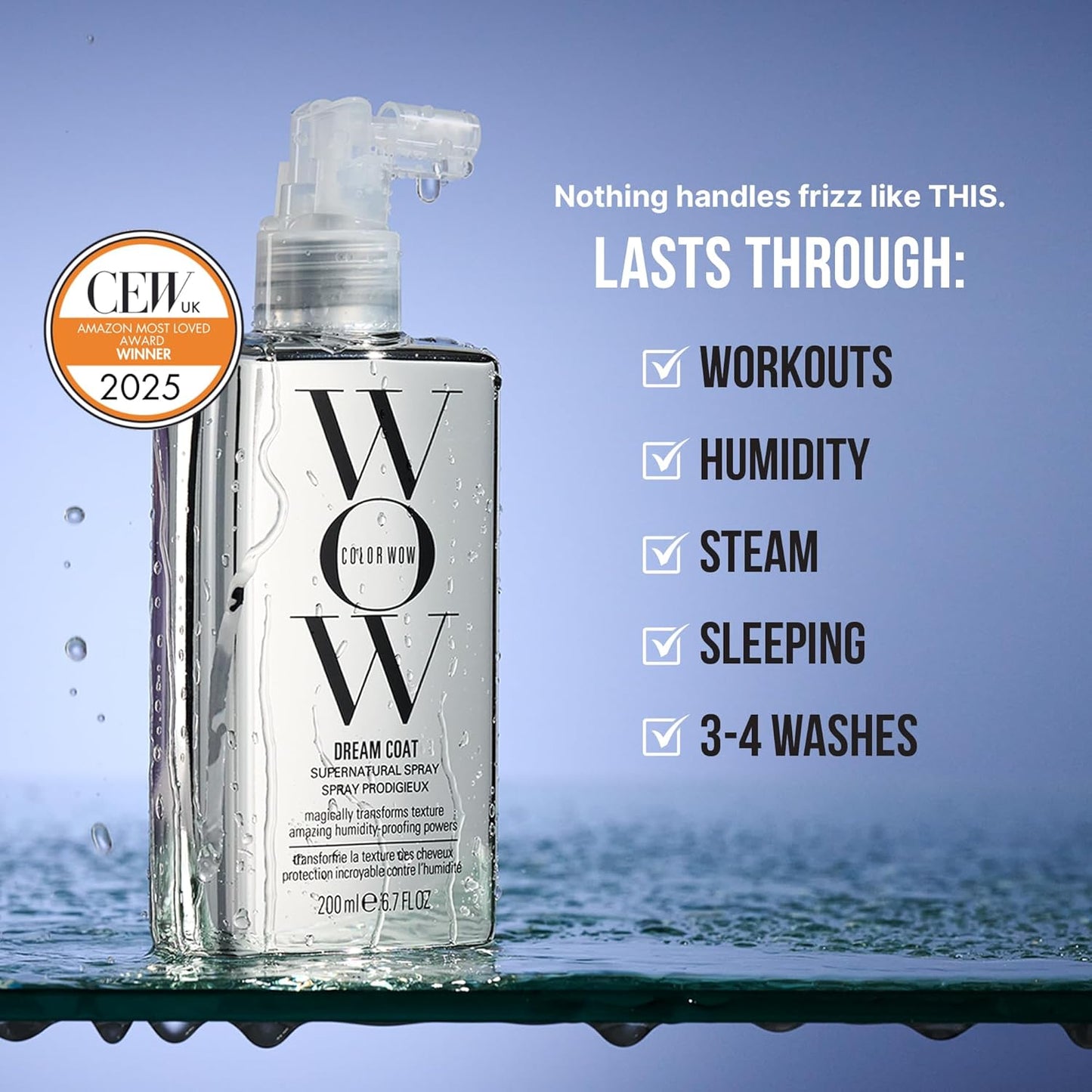 COLOR WOW Dream Coat Supernatural Spray - Keep Your Hair Frizz-Free and Shiny No Matter the Weather with Award-Winning Anti-Frizz Spray
