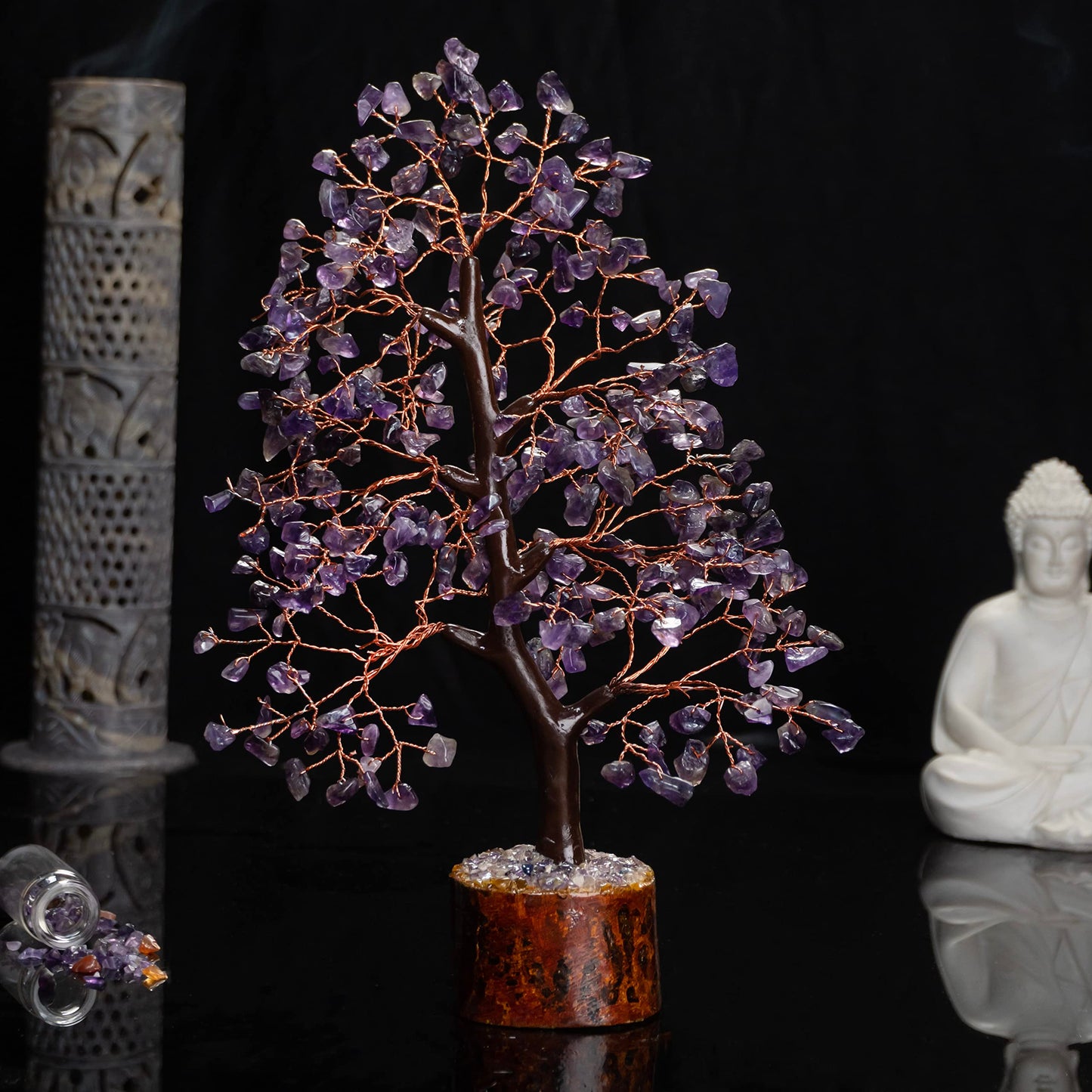 Green Jade Feng Shui Healing Crystals Tree of Life Handmade Gemstone Crystal Tree Bonsai for Spiritual Gifts Home Decor Present mum Gift for Women birthday gifts for men house warming gifts, 10-12"