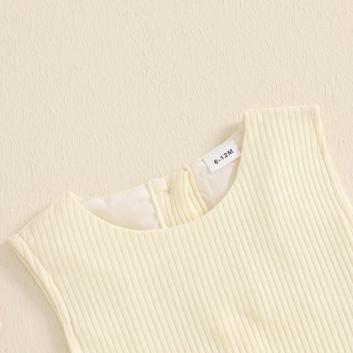 YILEEGOO Toddler Baby Girl Summer Outfits Cotton Baby Clothes Ribbed Sleeveless Bow Ruffled Tank Vest Shirt Tops with Shorts Set