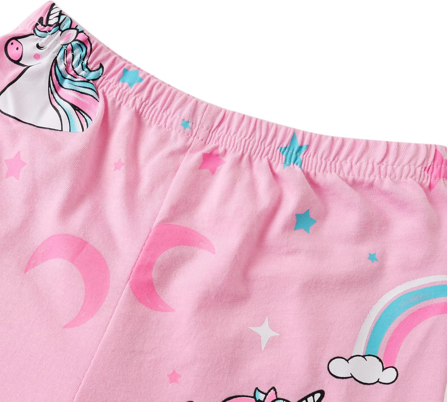 Dinopjs Girl's Pyjama Sets Cotton Dinosaur Unicorn Giraffe Pjs Kids Summer Short Pajamas for Girls 2-7 Years Children Clothes