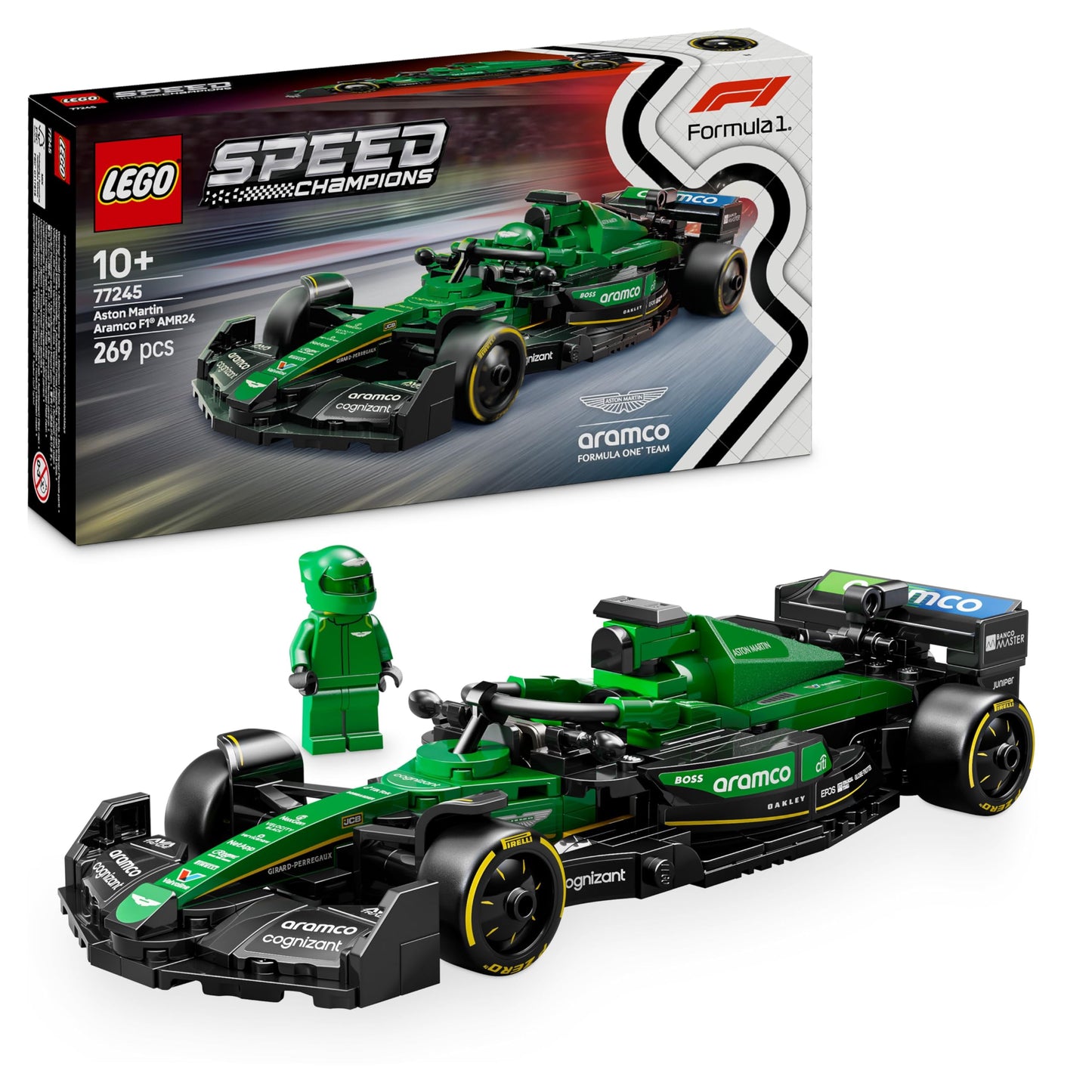 LEGO Speed Champions Ferrari SF-24 F1 Race Car Toy with a Collectible Formula 1 Driver Minifigure - Model Kits for 10+ Year Old Boys & Girls or Adult Motorsport Fans 77242