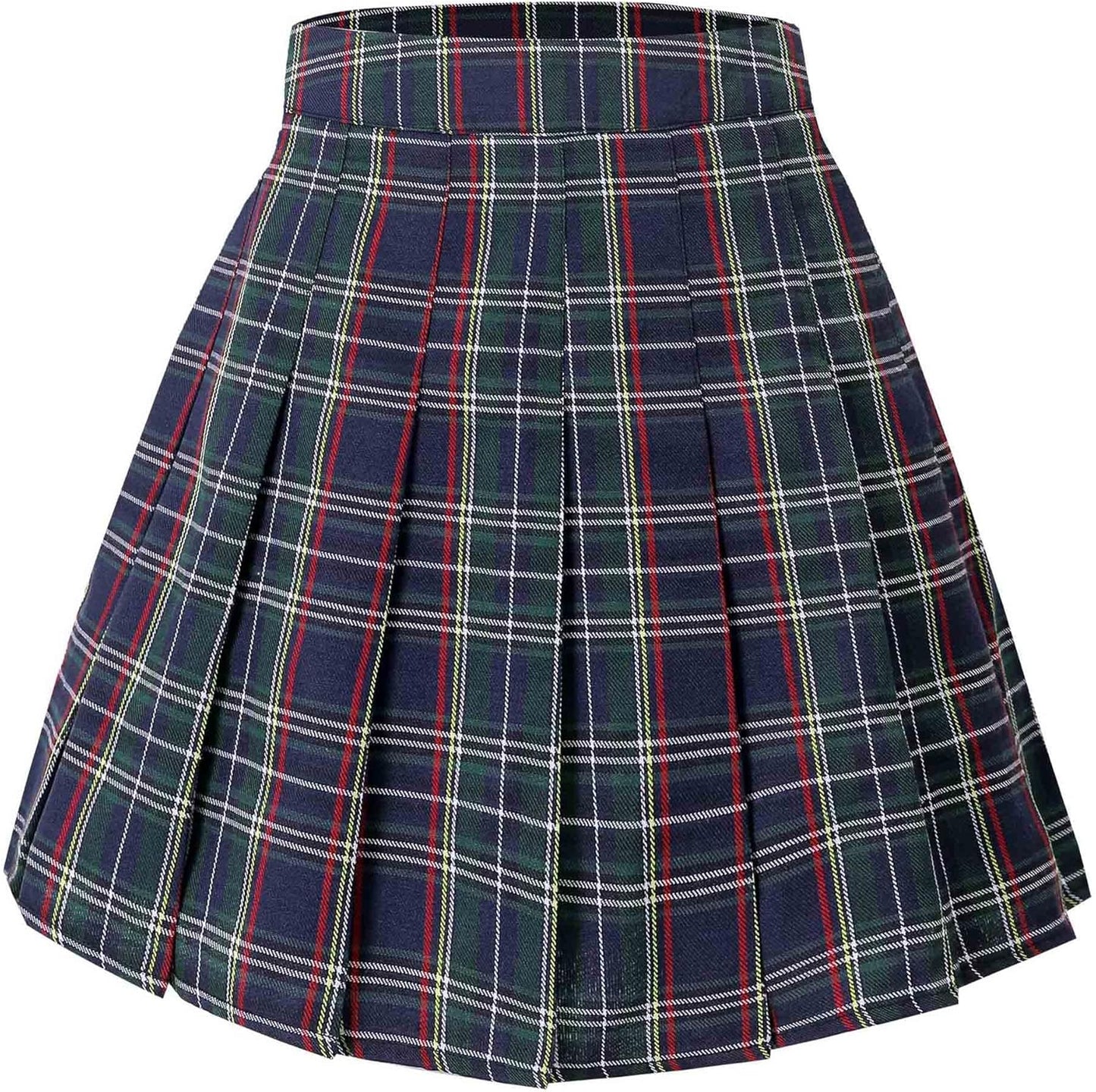 Hoerev Women Girls Short High Waist Pleated Skater Tennis School Skirt