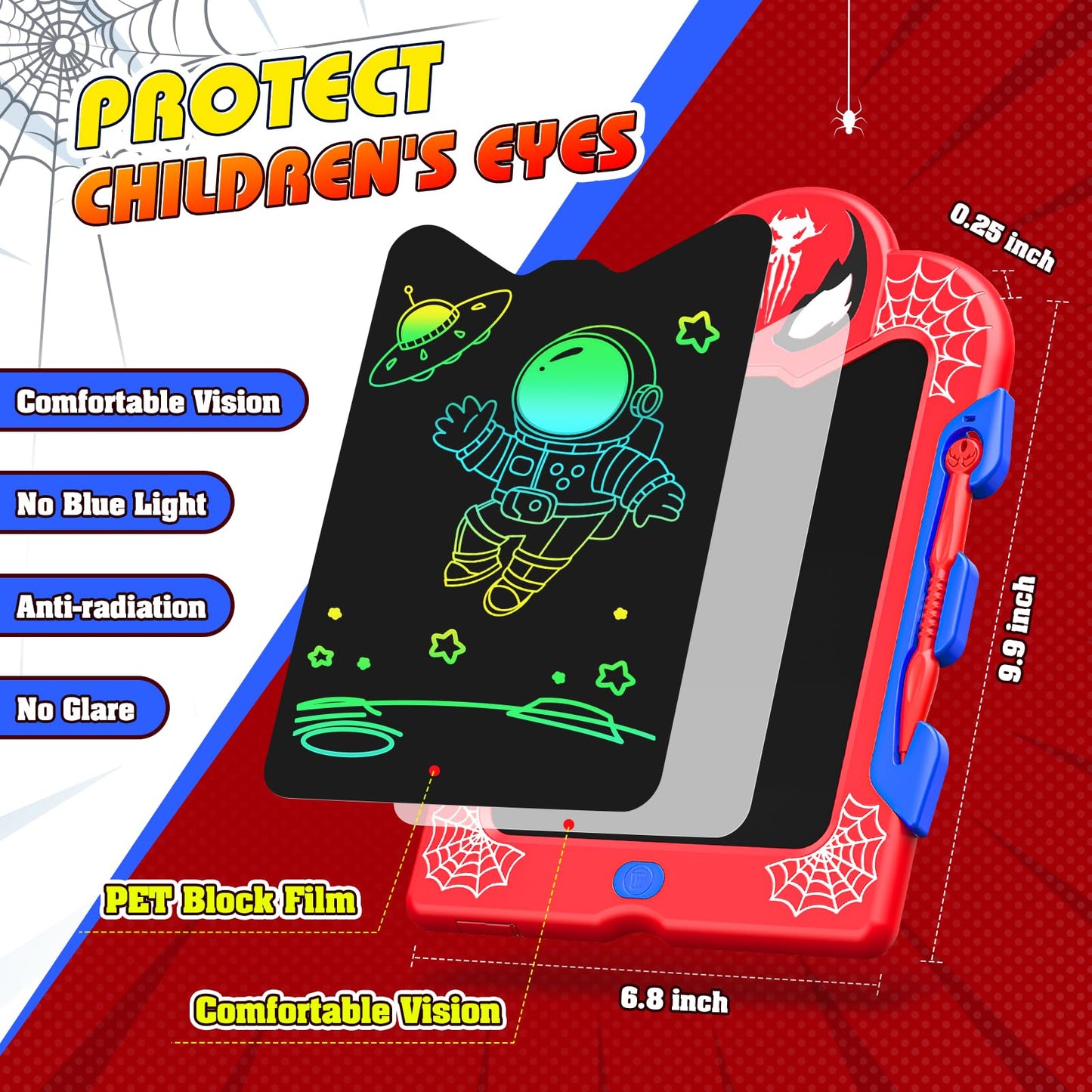 Braxel Toys for 3-8 Year Old Boys Girls, 8.5inch Drawing Pad Toddler Toys LCD Writing Tablet, Doodle Board Travel Games Plane Activities for Kids 1st Birthday Gifts for Boys Girls