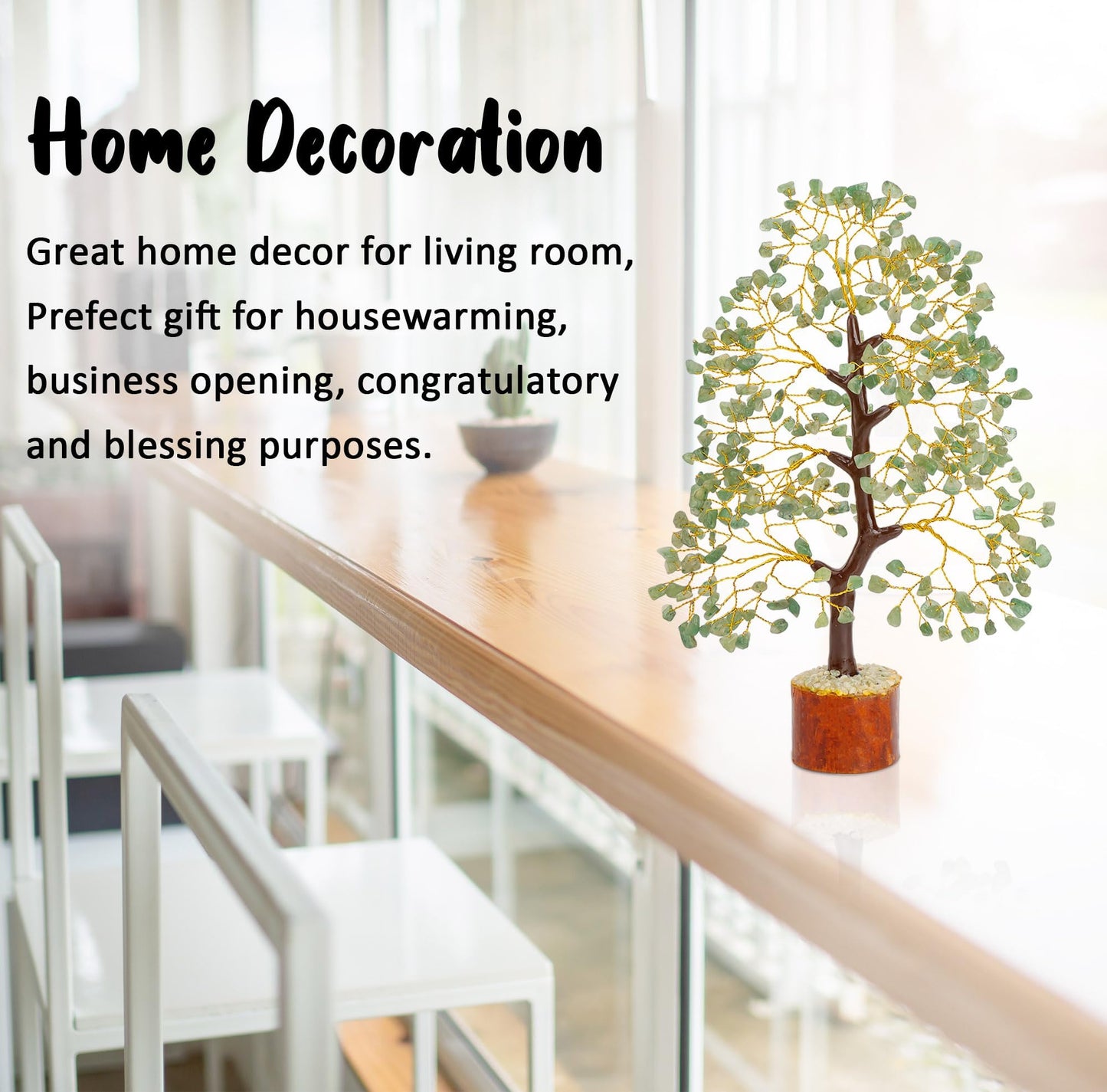 Green Jade Feng Shui Healing Crystals Tree of Life Handmade Gemstone Crystal Tree Bonsai for Spiritual Gifts Home Decor Present mum Gift for Women birthday gifts for men house warming gifts, 10-12"