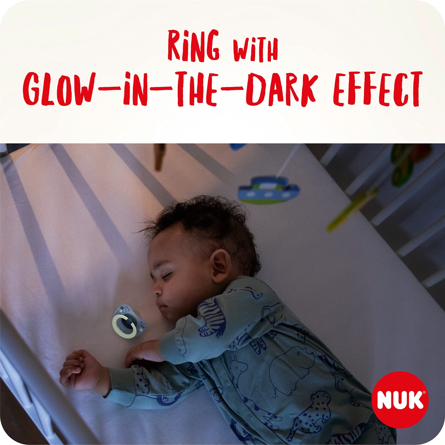 NUK Signature Day & Night Baby Dummy | 18-36 months | Soothes 95% of Babies | Heart-Shaped BPA-Free Silicone Soothers | Glow-in-the-Dark | Stars | 4 Count