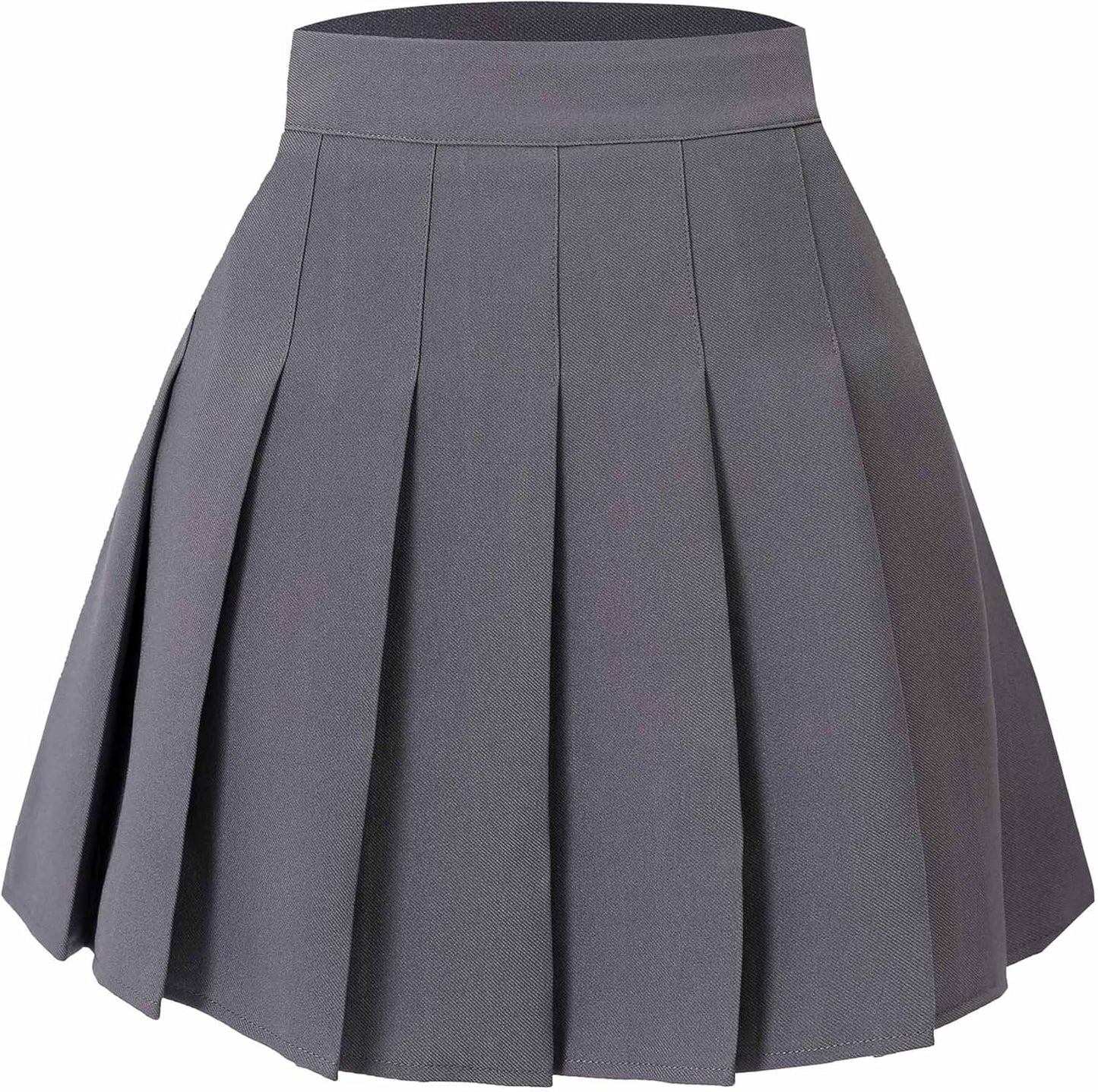 Hoerev Women Girls Short High Waist Pleated Skater Tennis School Skirt