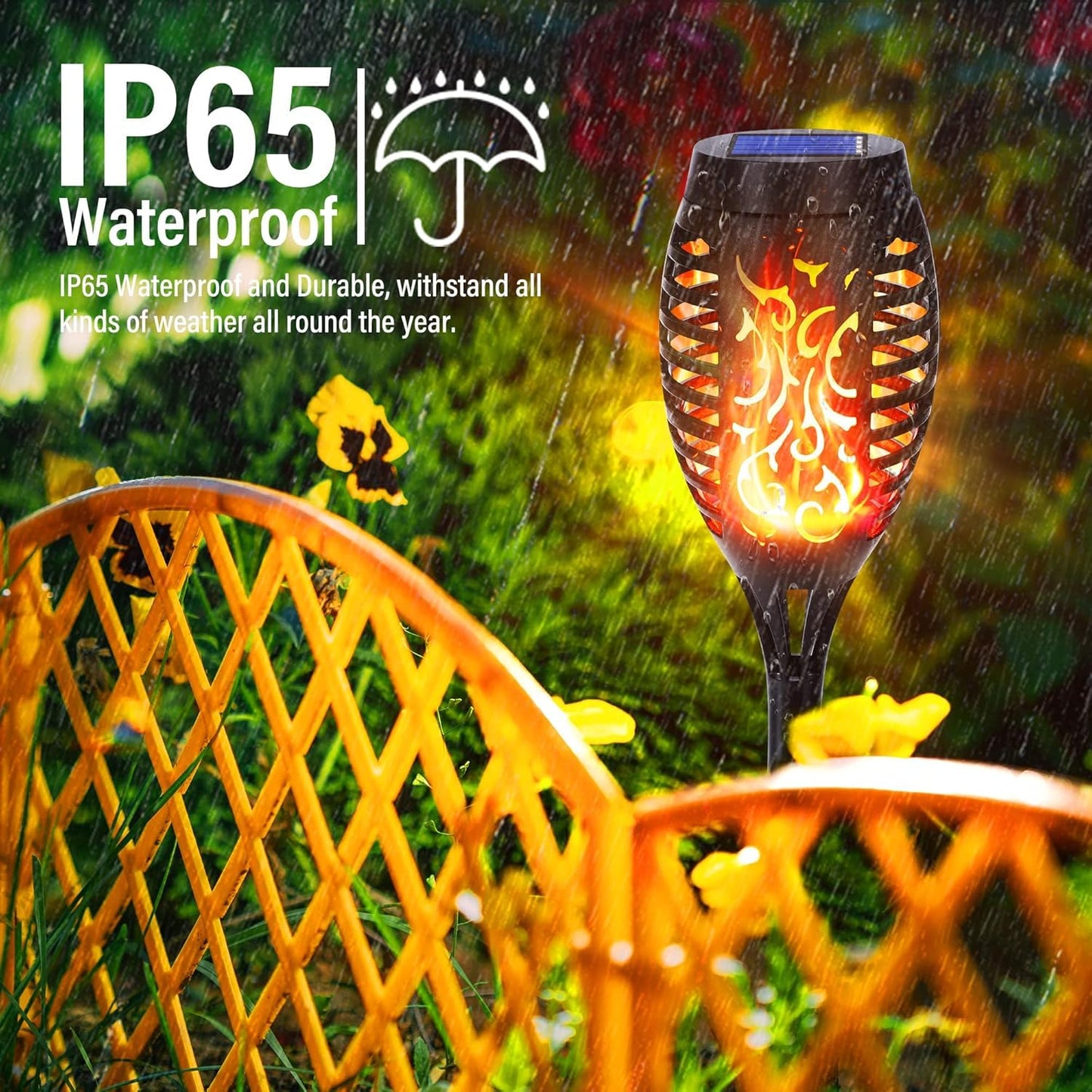 NEXVIN 8 Pack Solar Flickering Dancing Flame Lights Waterproof Solar Torch Lights for Outdoor Garden Patio Pathway Yard Driveway Halloween Decorative