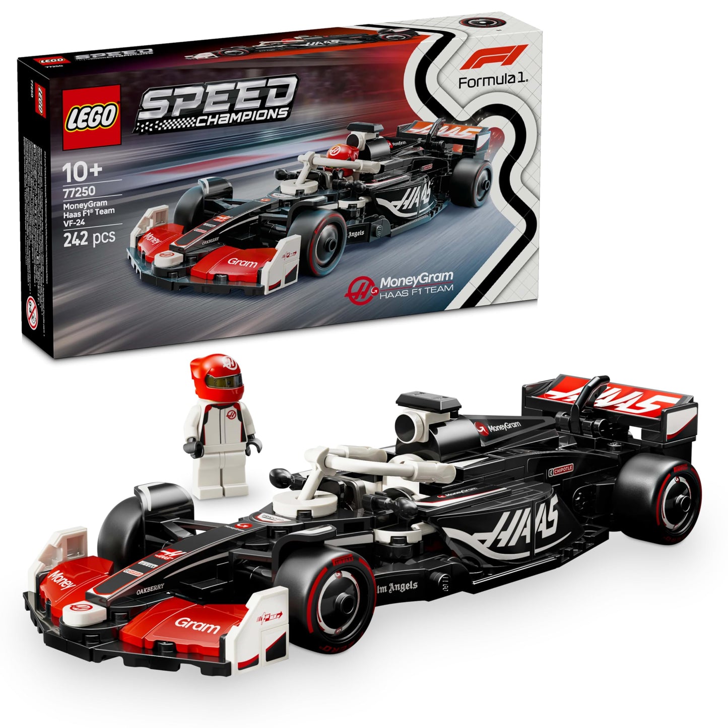 LEGO Speed Champions Ferrari SF-24 F1 Race Car Toy with a Collectible Formula 1 Driver Minifigure - Model Kits for 10+ Year Old Boys & Girls or Adult Motorsport Fans 77242