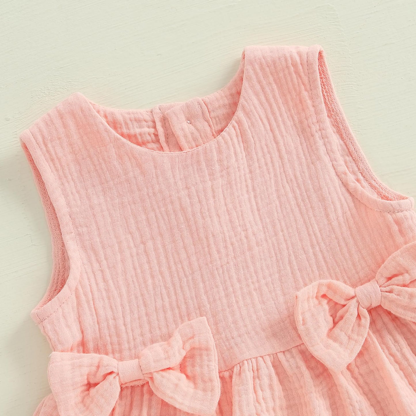 YILEEGOO Toddler Baby Girl Summer Outfits Cotton Baby Clothes Ribbed Sleeveless Bow Ruffled Tank Vest Shirt Tops with Shorts Set