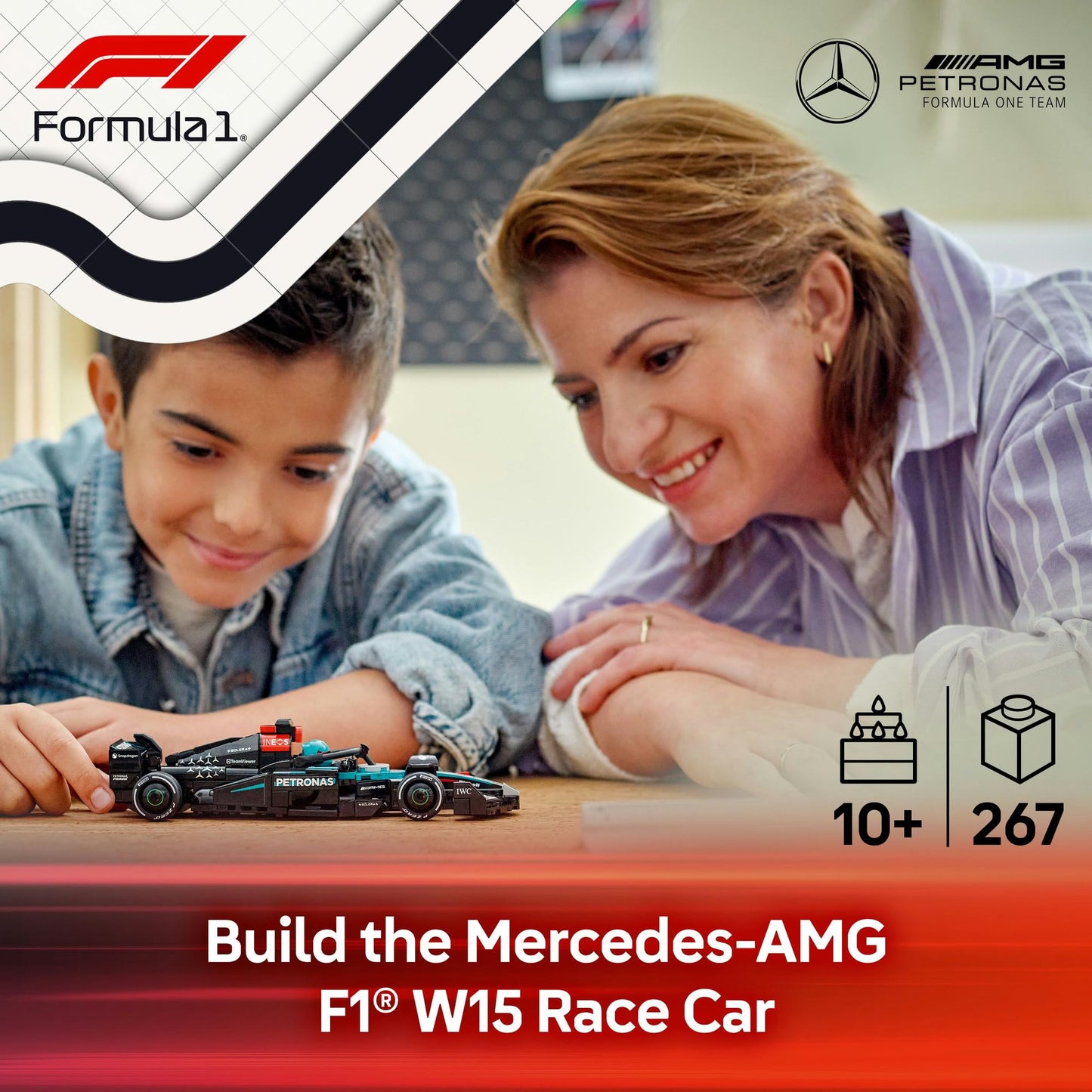 LEGO Speed Champions Ferrari SF-24 F1 Race Car Toy with a Collectible Formula 1 Driver Minifigure - Model Kits for 10+ Year Old Boys & Girls or Adult Motorsport Fans 77242