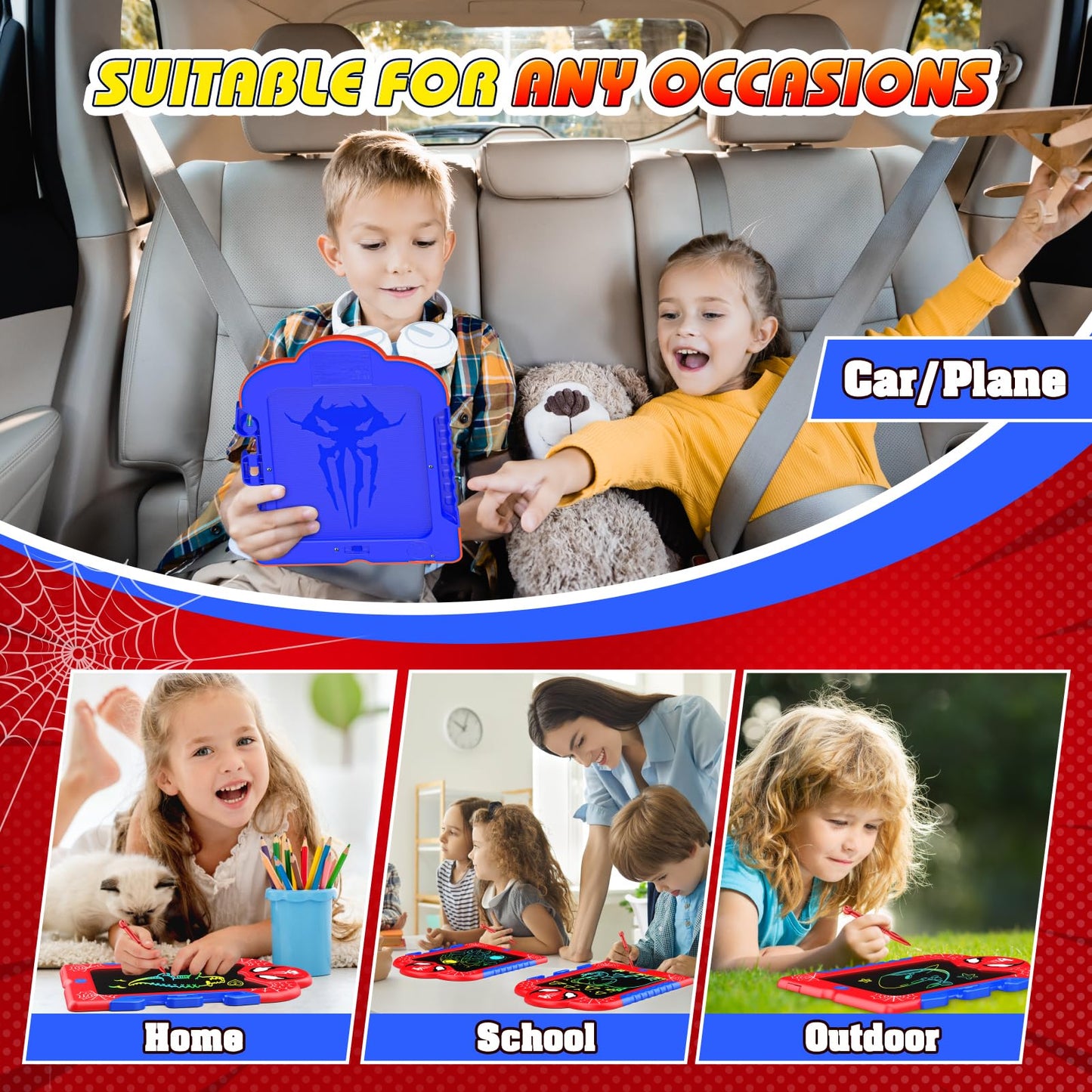 Braxel Toys for 3-8 Year Old Boys Girls, 8.5inch Drawing Pad Toddler Toys LCD Writing Tablet, Doodle Board Travel Games Plane Activities for Kids 1st Birthday Gifts for Boys Girls