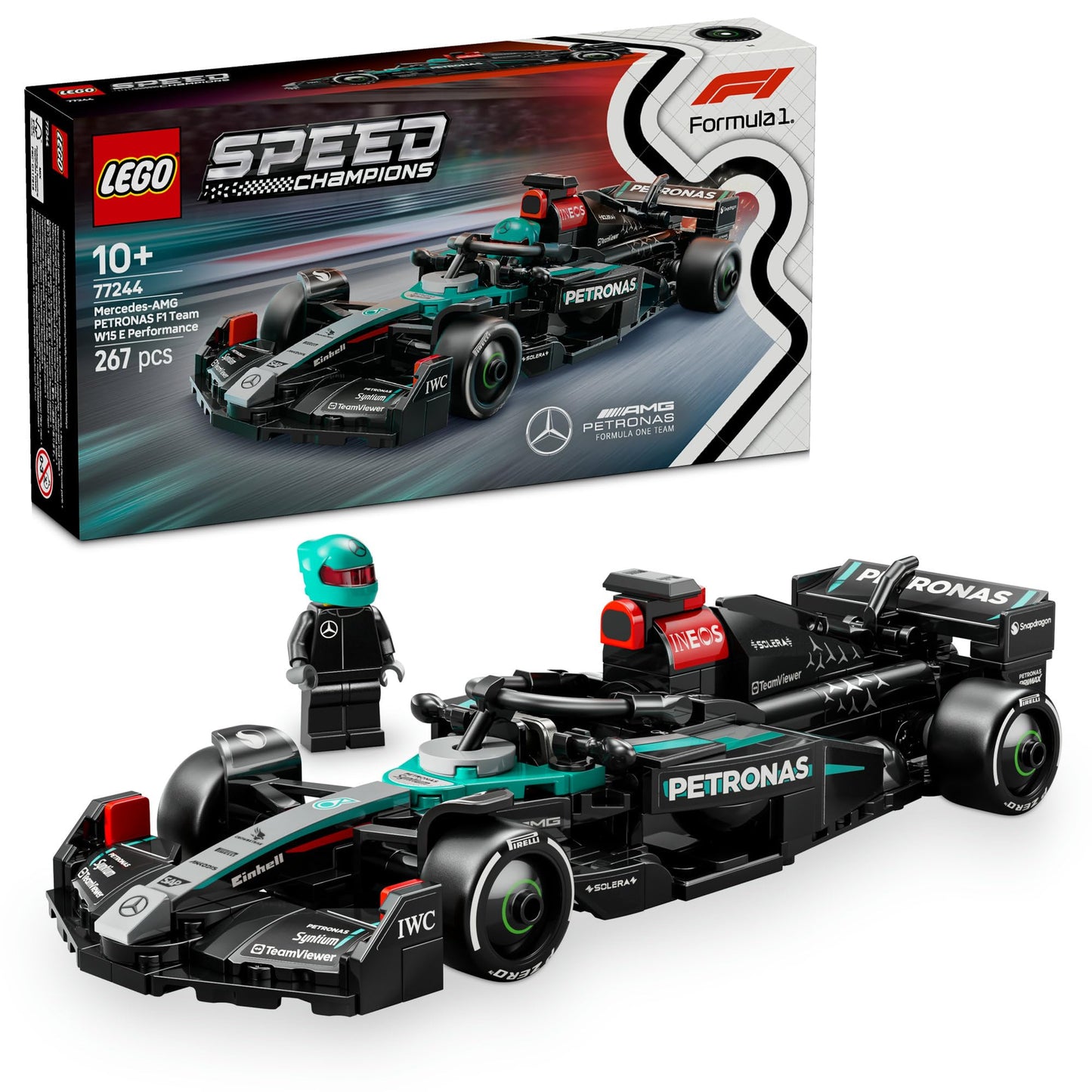 LEGO Speed Champions Ferrari SF-24 F1 Race Car Toy with a Collectible Formula 1 Driver Minifigure - Model Kits for 10+ Year Old Boys & Girls or Adult Motorsport Fans 77242