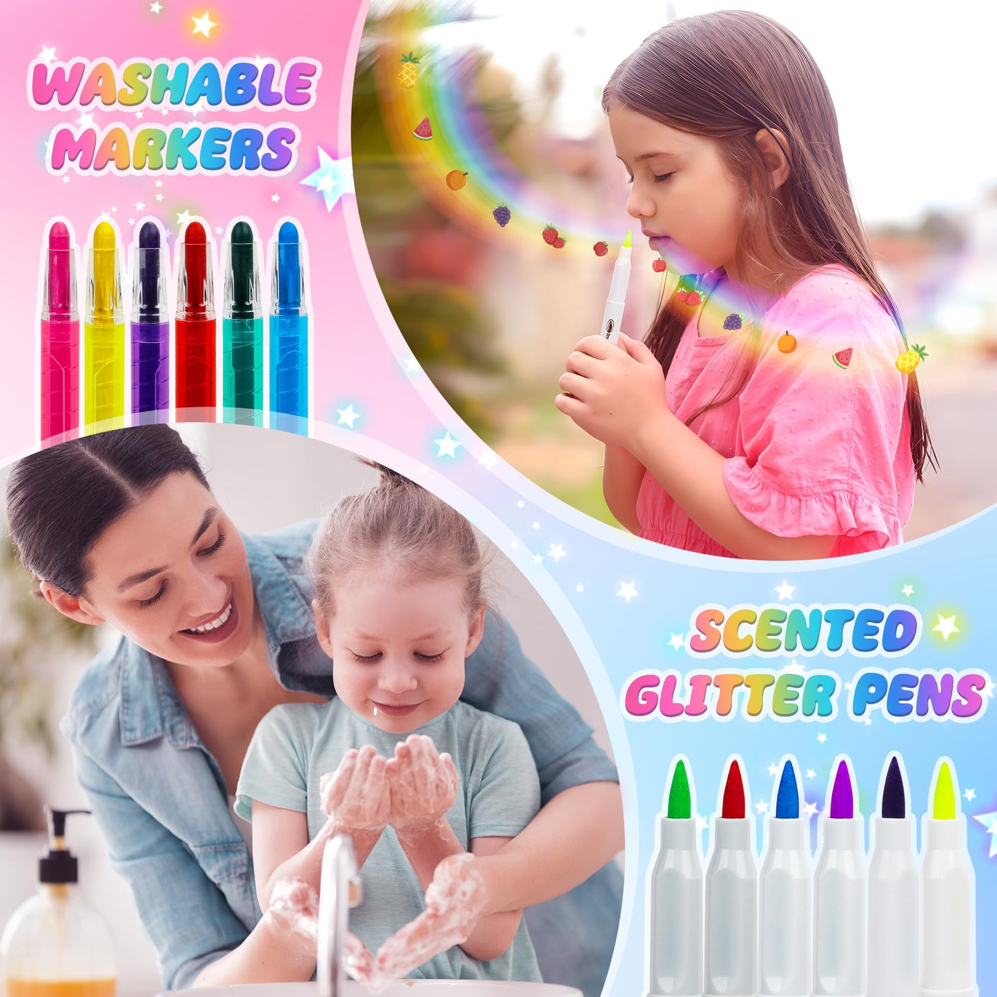 Hot Bee Unicorn Gifts for Girls 4 5 6 7, Unicorn Pencil Case Stationary Sets, Girl Toys Age 4-7, Drawing Colouring Set for Kids, Art and Crafts for Kids 4-6, Birthday Presents for Girls
