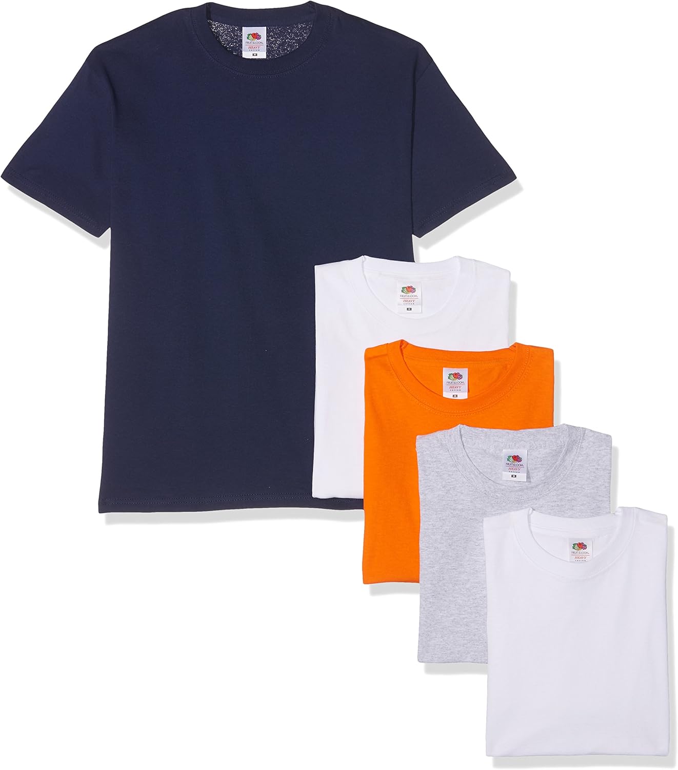 Fruit of the Loom Men's Heavy T-Shirt Pack of 5