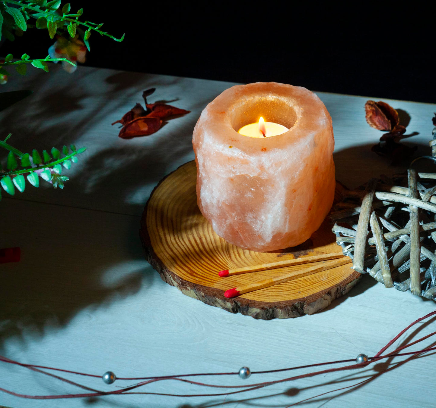 Amazing Health Wellness Natural Himalayan Salt Tealight Holders Chunky (2)