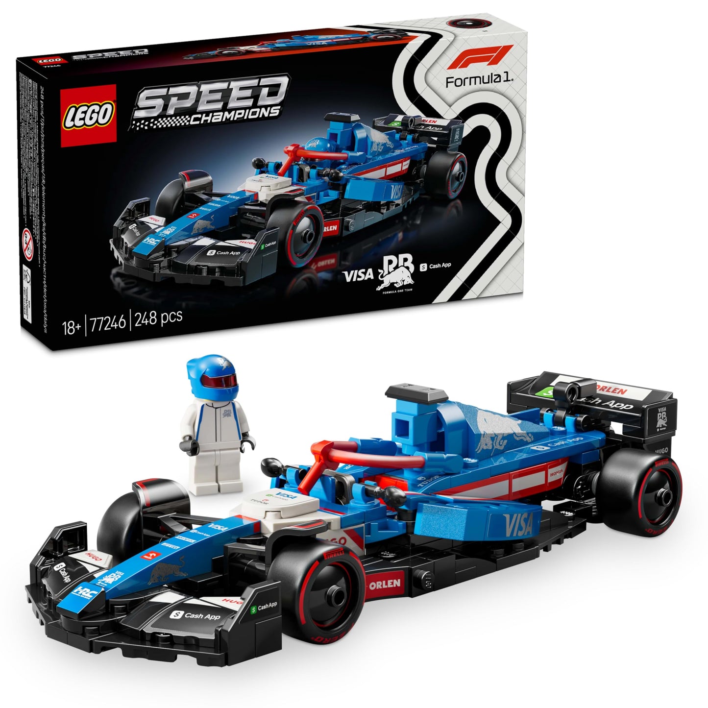 LEGO Speed Champions Ferrari SF-24 F1 Race Car Toy with a Collectible Formula 1 Driver Minifigure - Model Kits for 10+ Year Old Boys & Girls or Adult Motorsport Fans 77242