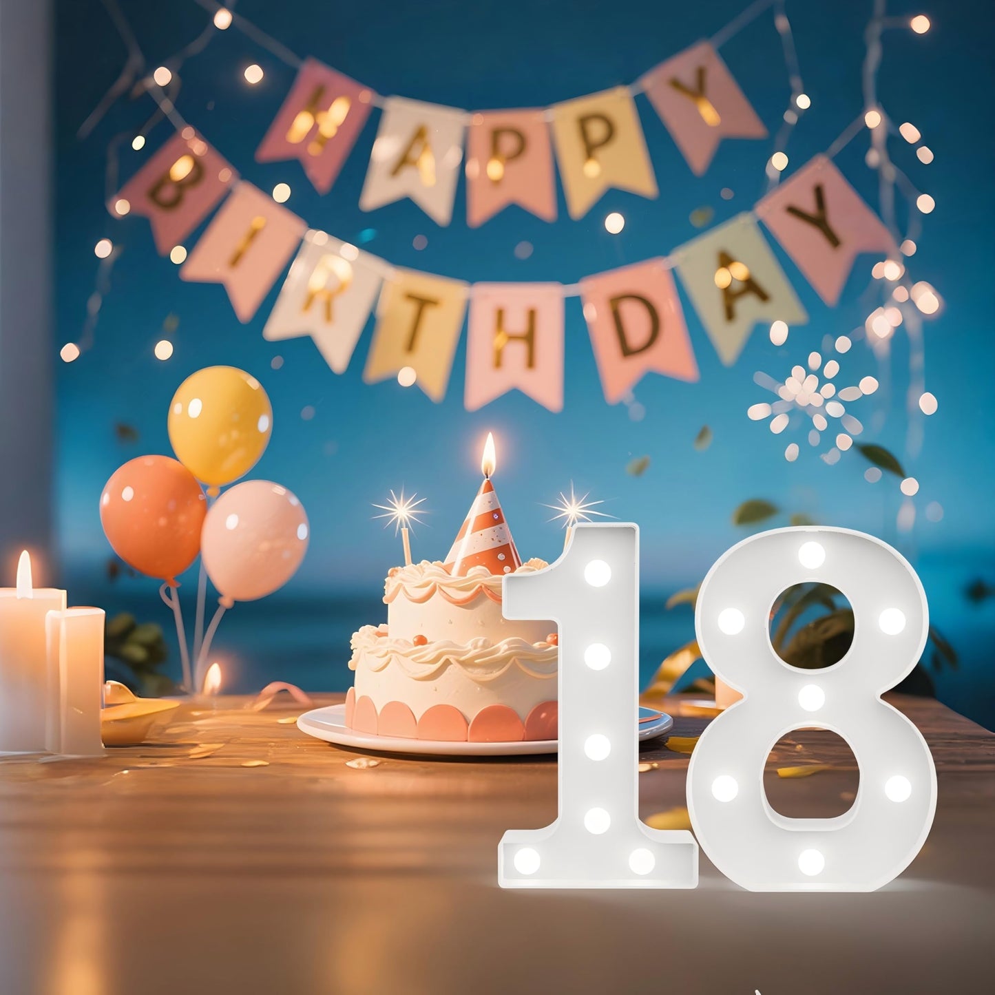 Ledido Light Up Letters Sign LED Birthday Marquee Letters Lights, Night Light Letter Gifts Bayby Girls Boys Birthday Party Wedding Anniversary Home Bedroom Wall Lights Decor 8.8 Inch, Letter A