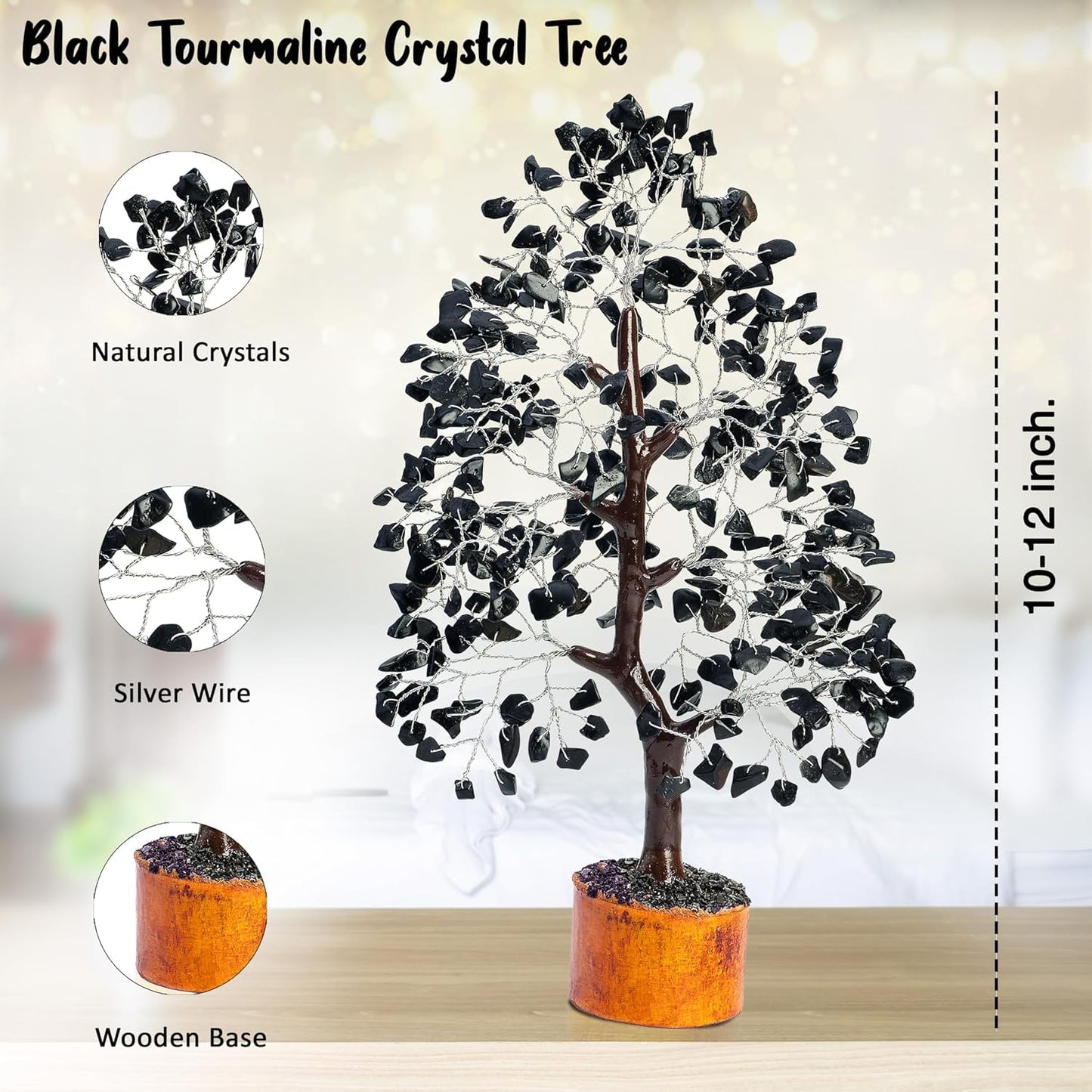 Green Jade Feng Shui Healing Crystals Tree of Life Handmade Gemstone Crystal Tree Bonsai for Spiritual Gifts Home Decor Present mum Gift for Women birthday gifts for men house warming gifts, 10-12"