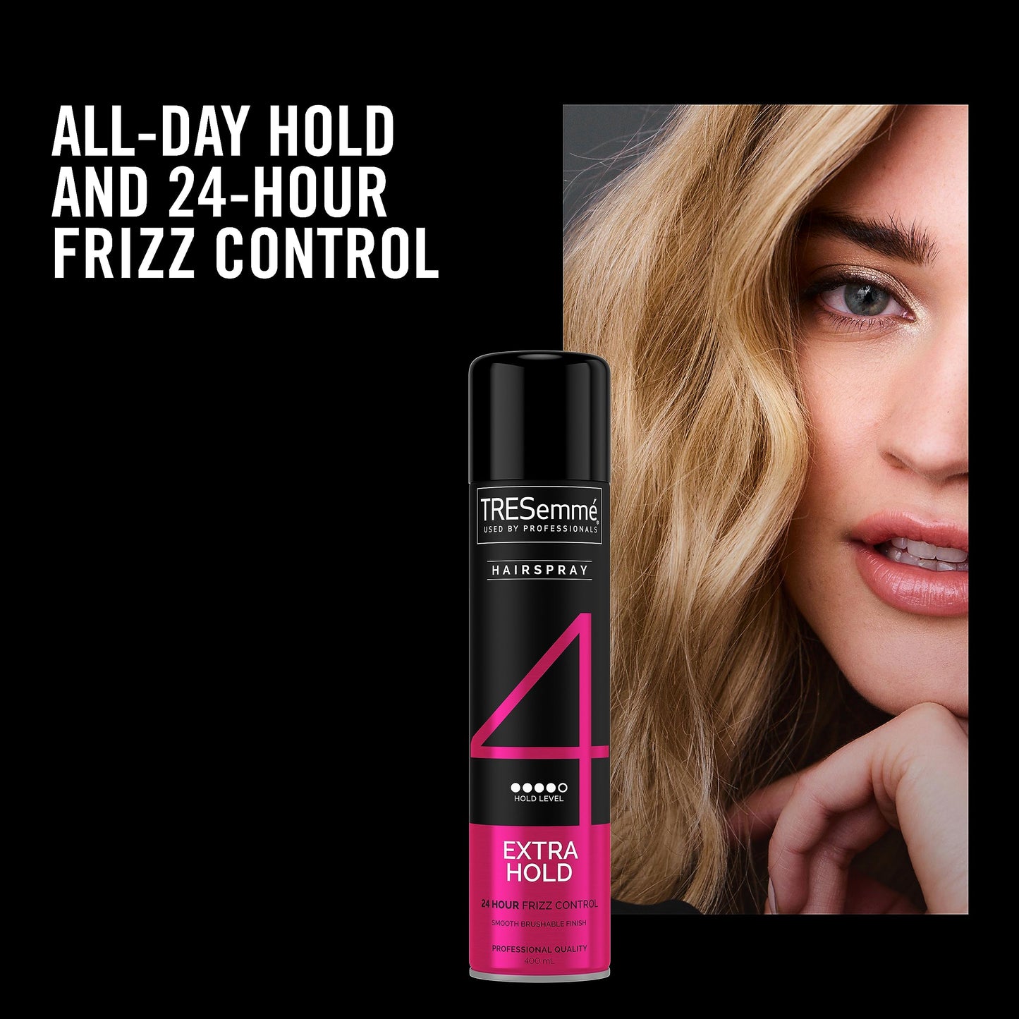 TRESemmé Extra Hold Hairspray 24-hour frizz control for a smooth finish 400 ml